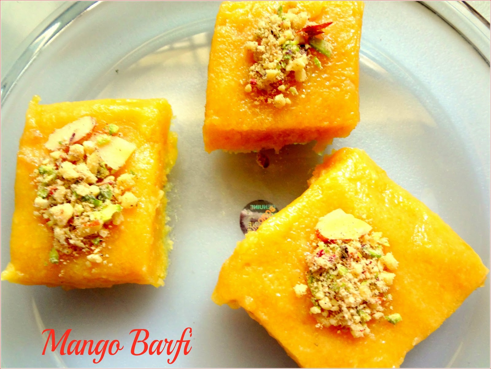 Enjoying the mango taste in the Mango Burfi Recipe