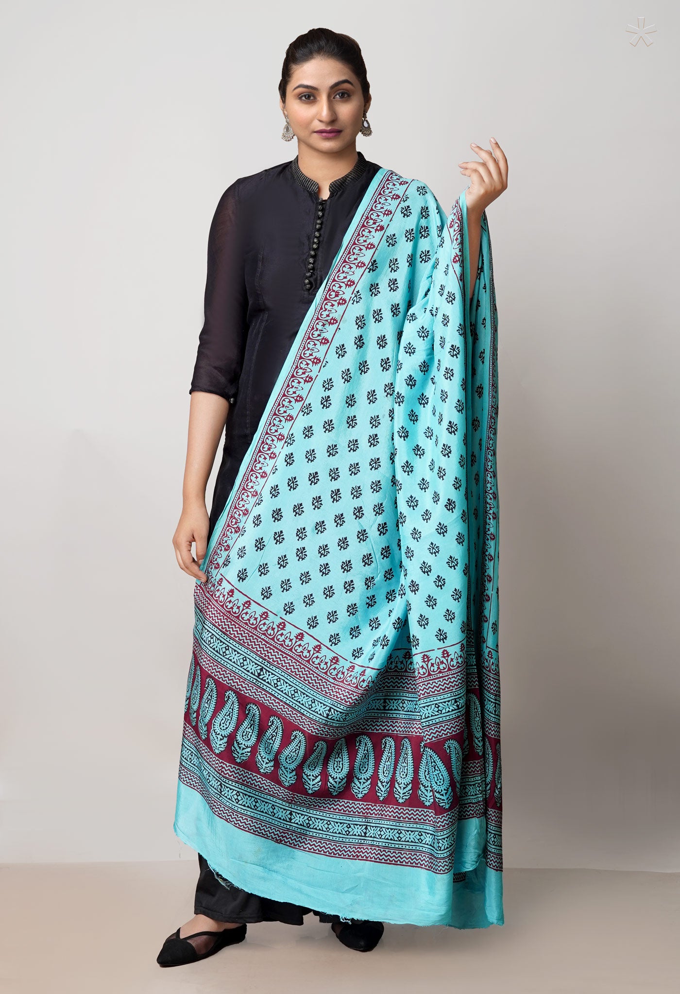 Blue Bagh Printed Chanderi Soft Silk Dupatta–UDS5128