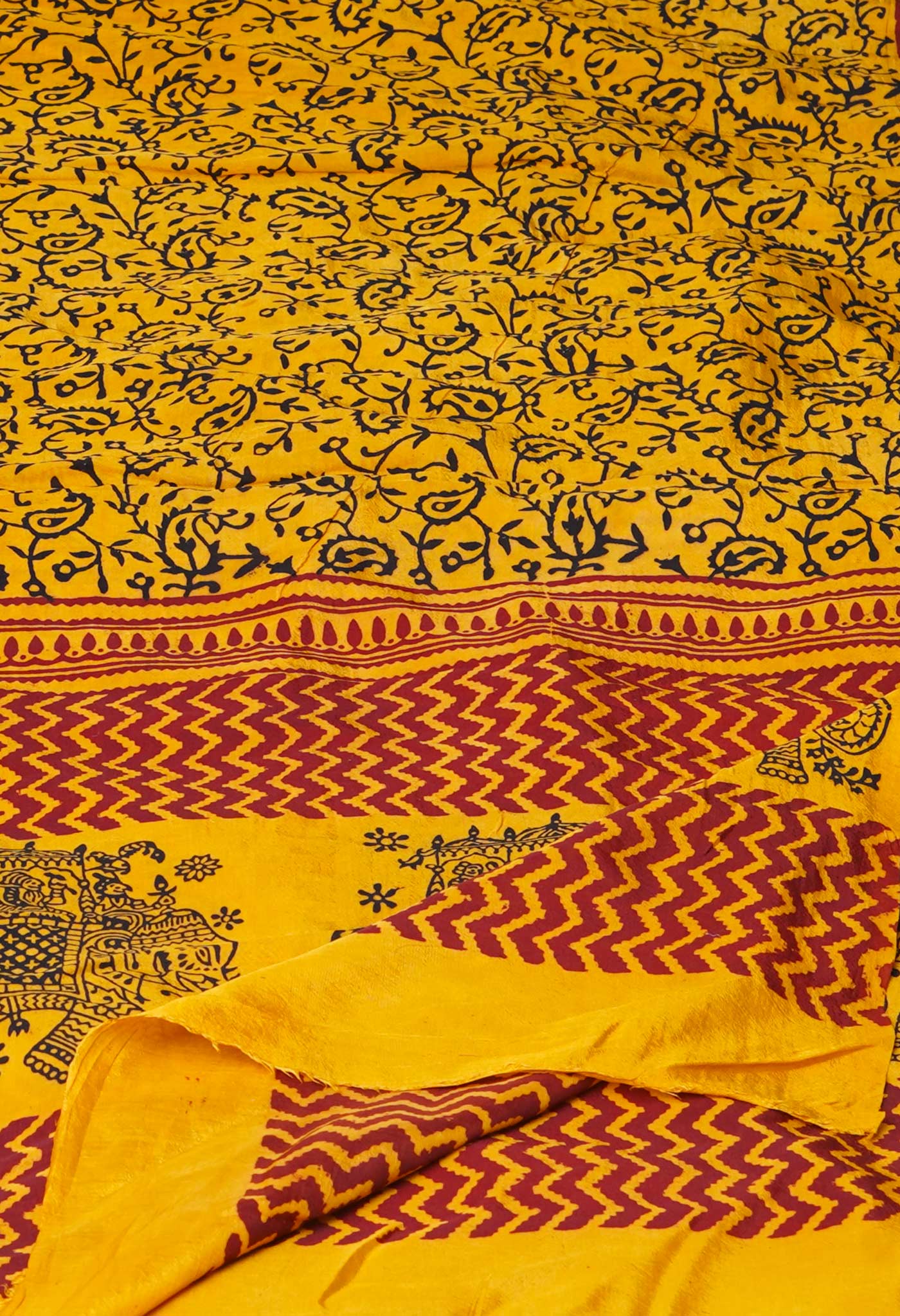 Yellow Bagh Printed Chanderi Soft Silk Dupatta–UDS5150