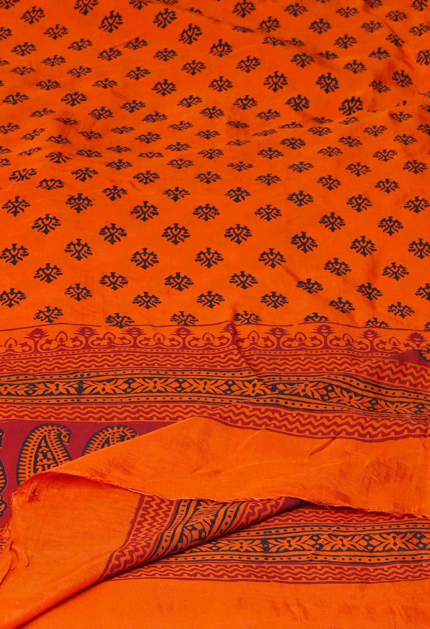 Orange Bagh Printed Chanderi Soft Silk Dupatta–UDS5167