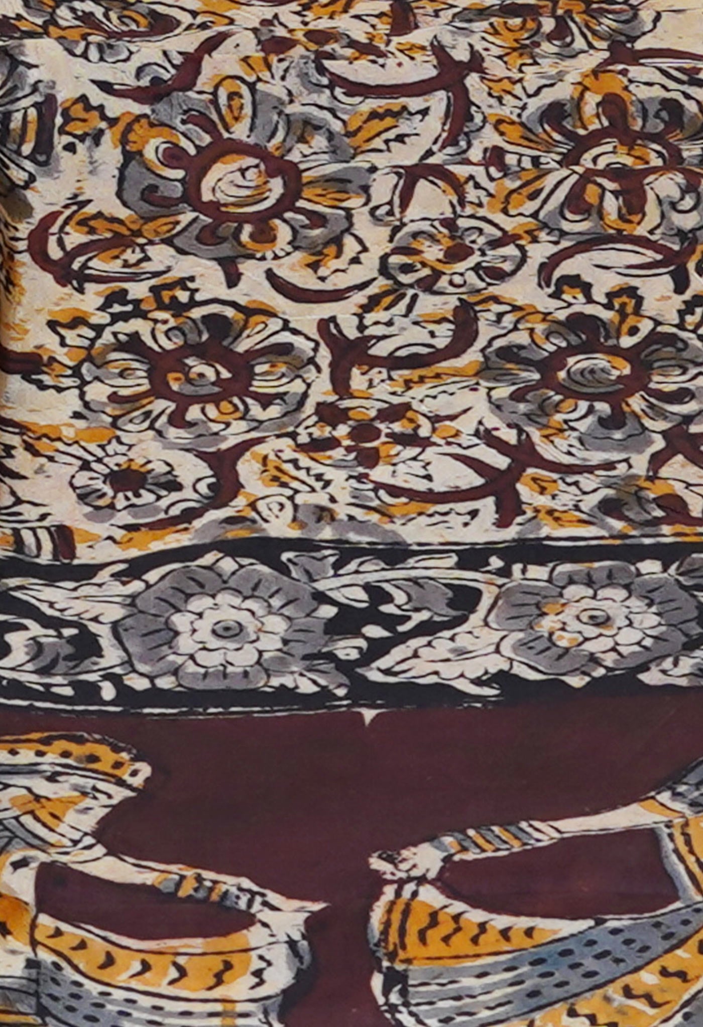 Multi Pure Hand Block Kalamkari Soft Silk Dupatta–UDS5247