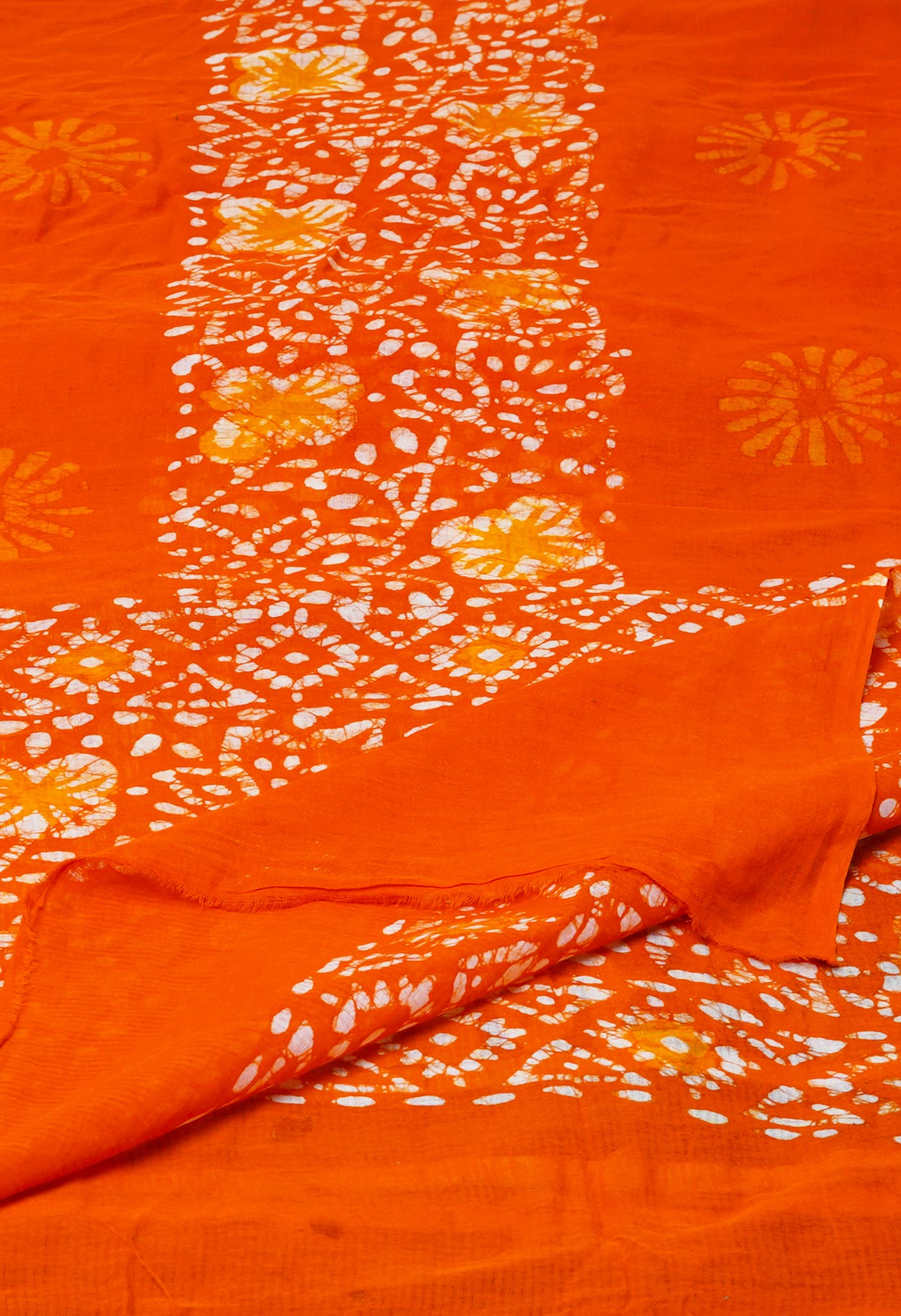 Orange Pure Batik Kota Cotton Dupatta – UDS5339