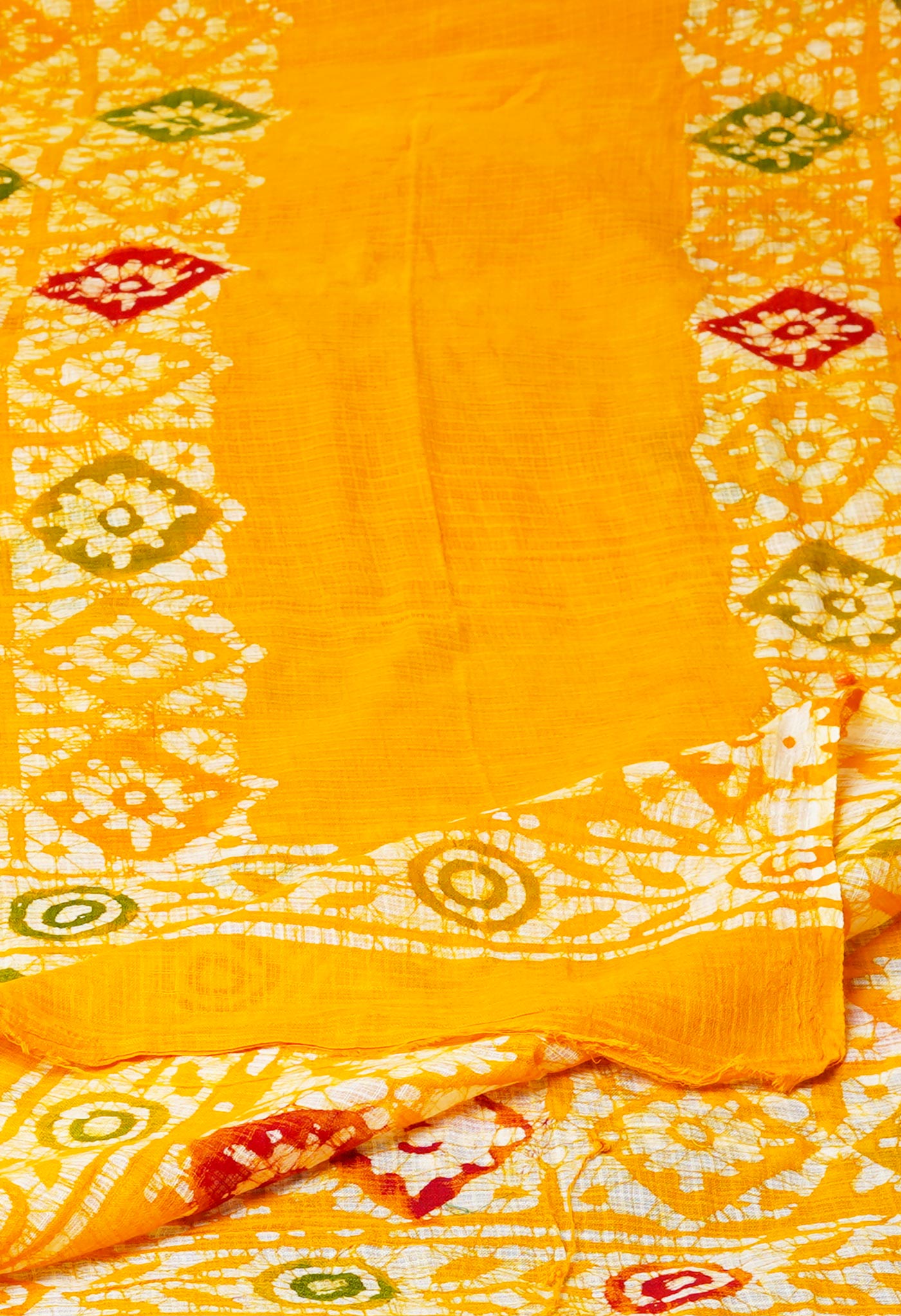 Yellow Pure Batik Kota Cotton Dupatta – UDS5340