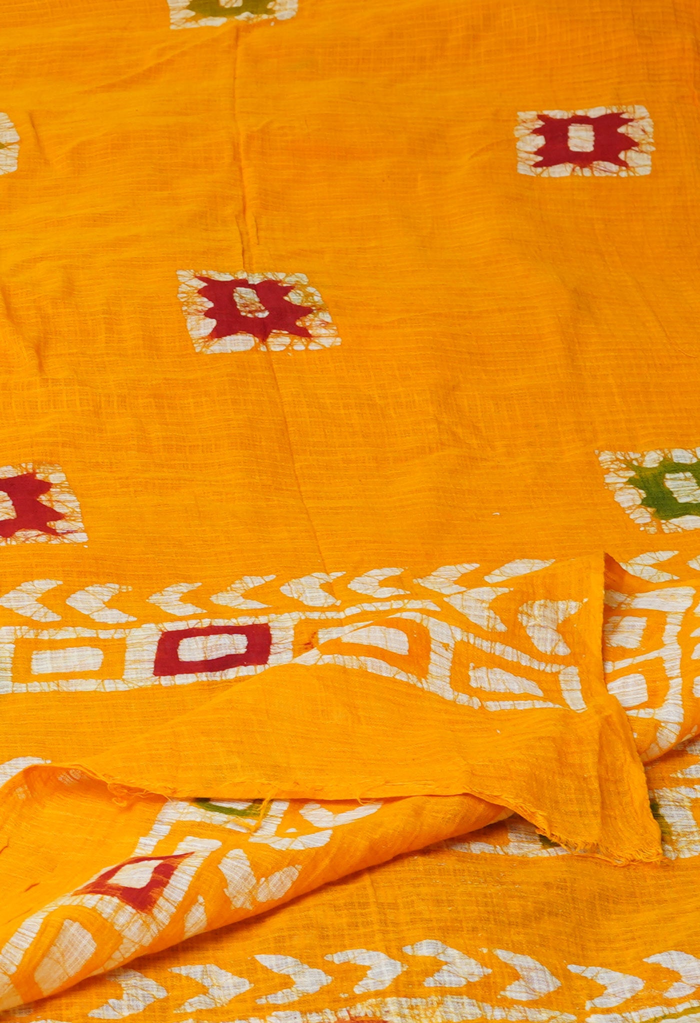 Yellow Pure Batik Kota Cotton Dupatta – UDS5349