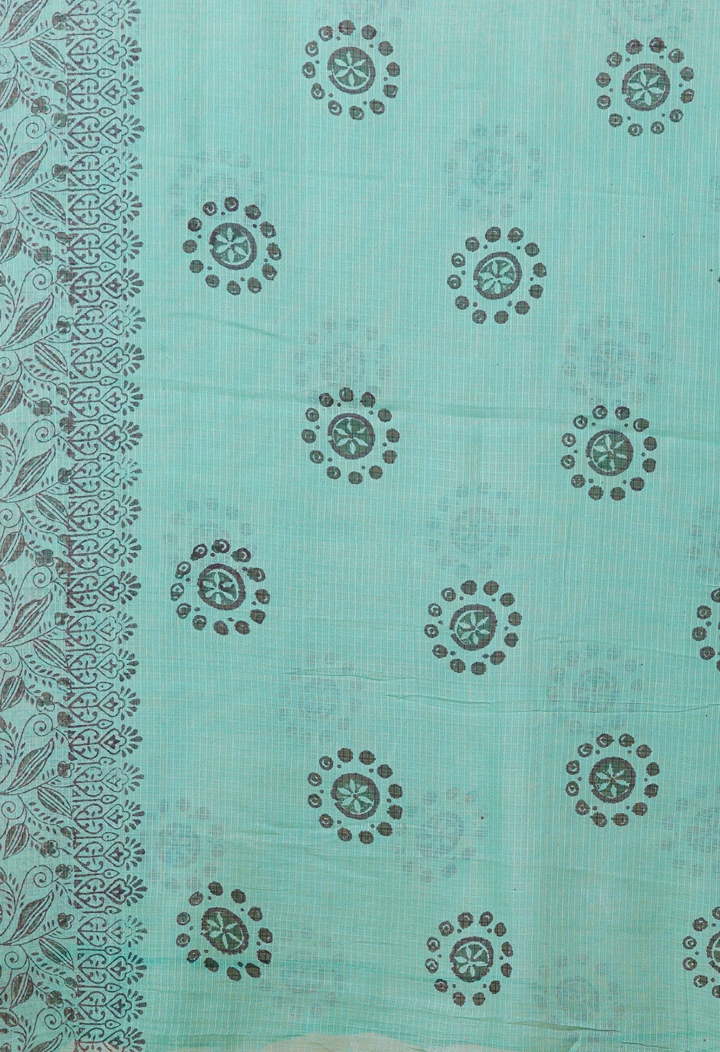 Green Pure Block Printed Kota Dupatta