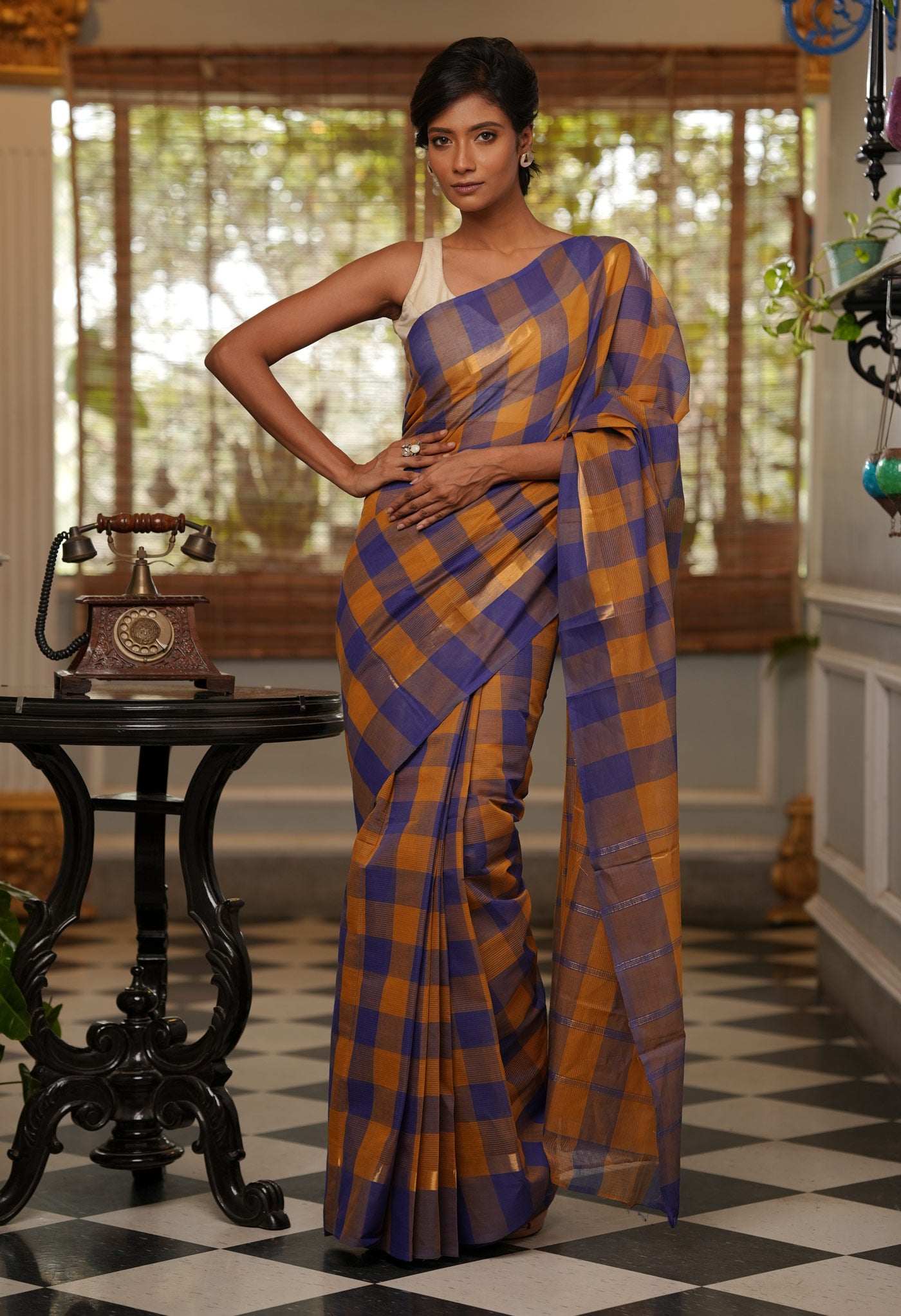 Multi Pure Handloom Mangalagiri Cotton Saree-UNM70953