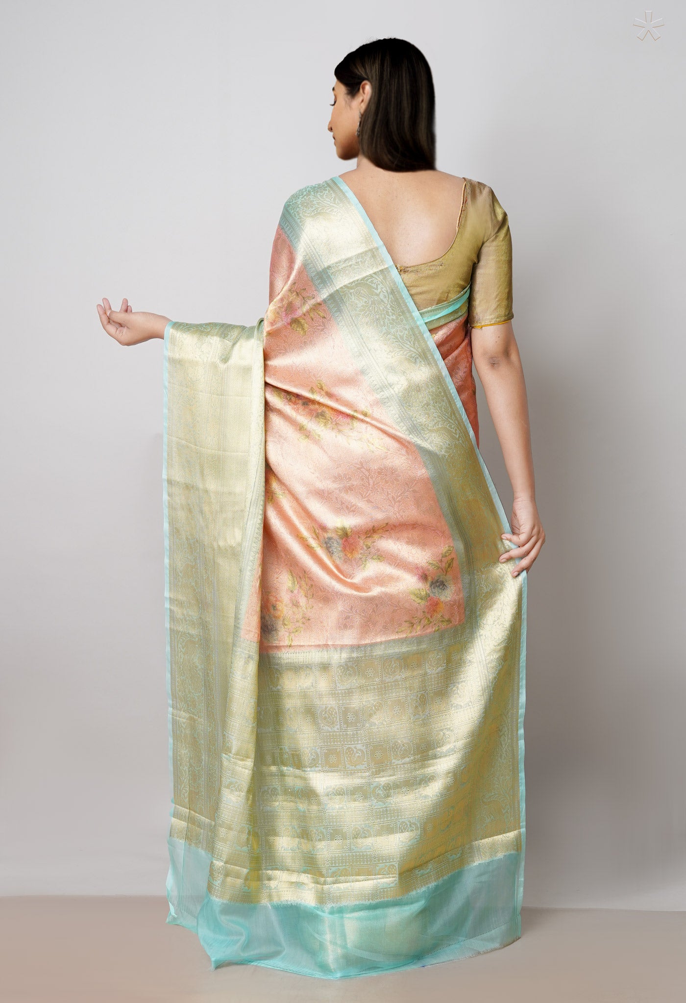 Peach Pink  Fancy Banarasi Silk Saree-UNM73024