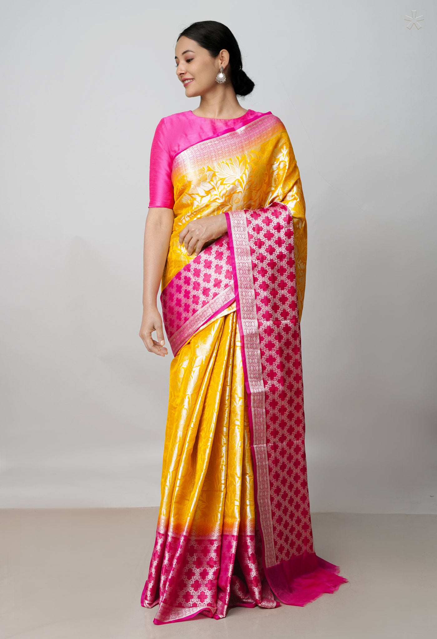 Yellow  Fancy Banarasi Silk Saree-UNM73026