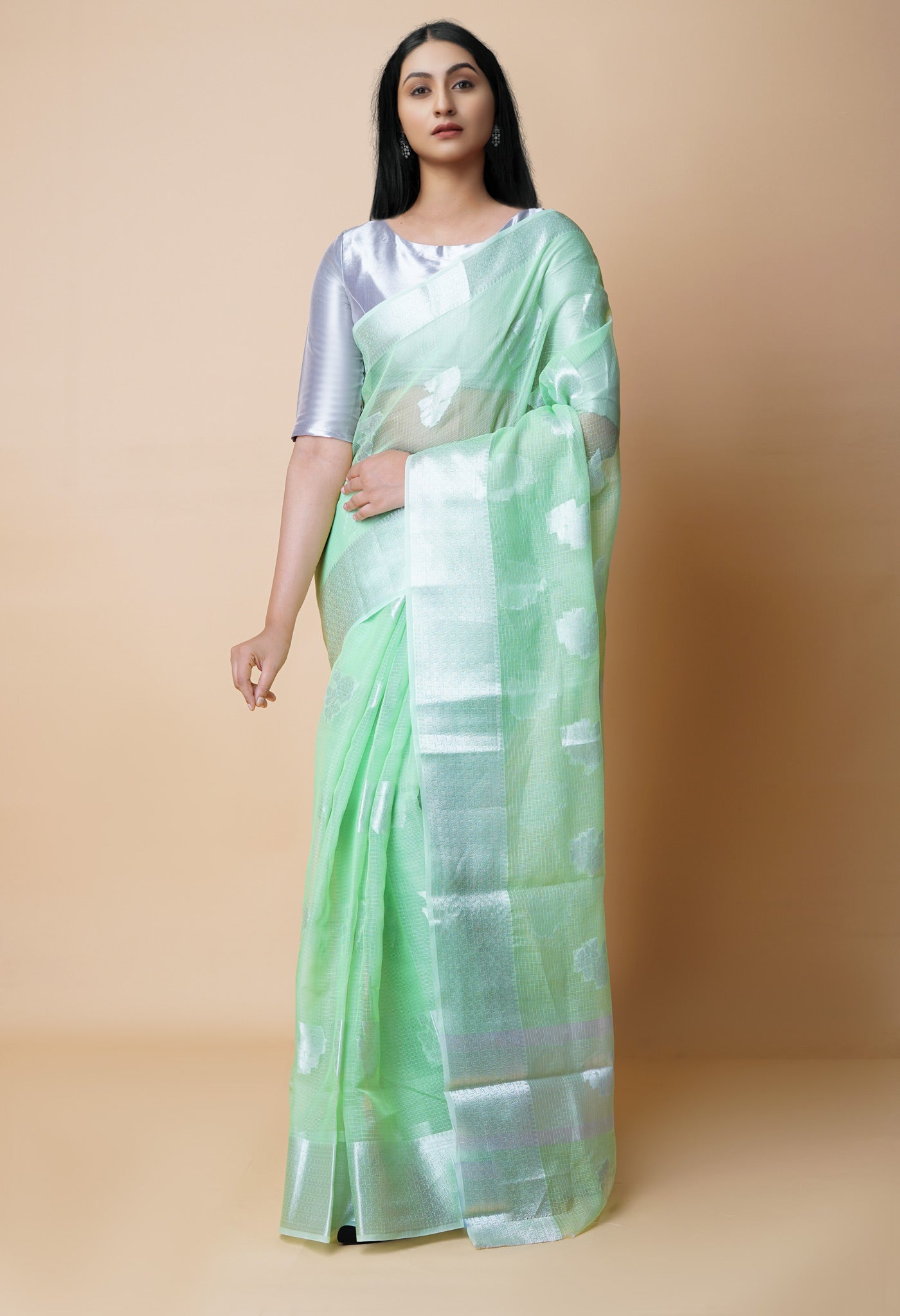 Green Pure  Banarasi Kota Cotton Saree-UNM73074