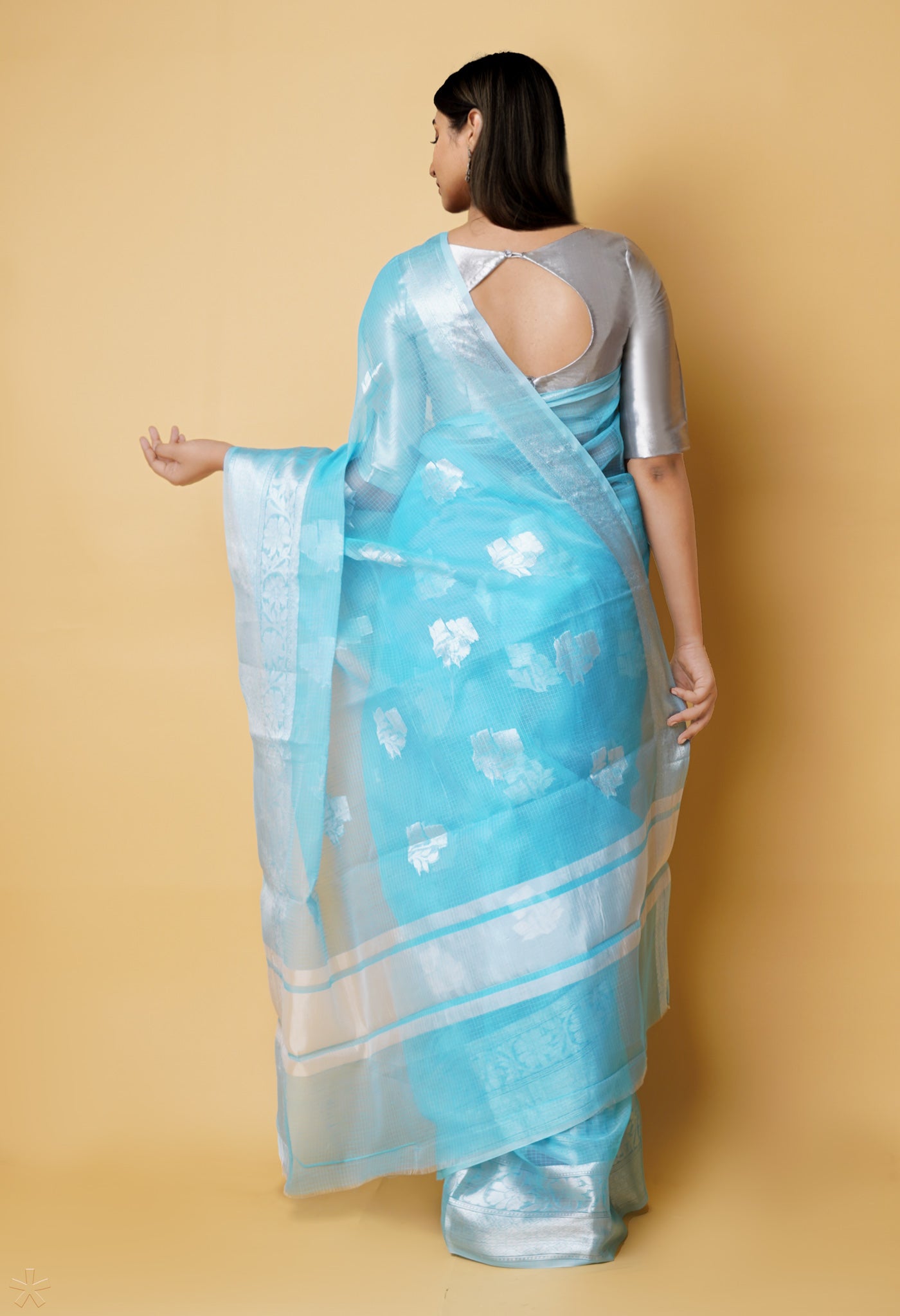 Blue Pure Banarasi Kota Cotton Saree