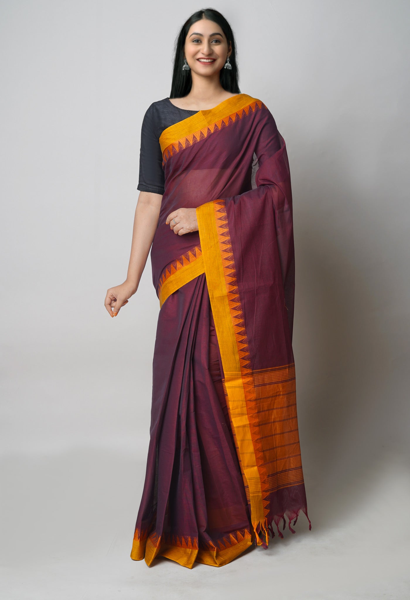 Vibrant Ajrakh Block Printed Cotton Saree for a Multicolor Look – Luxurion  World