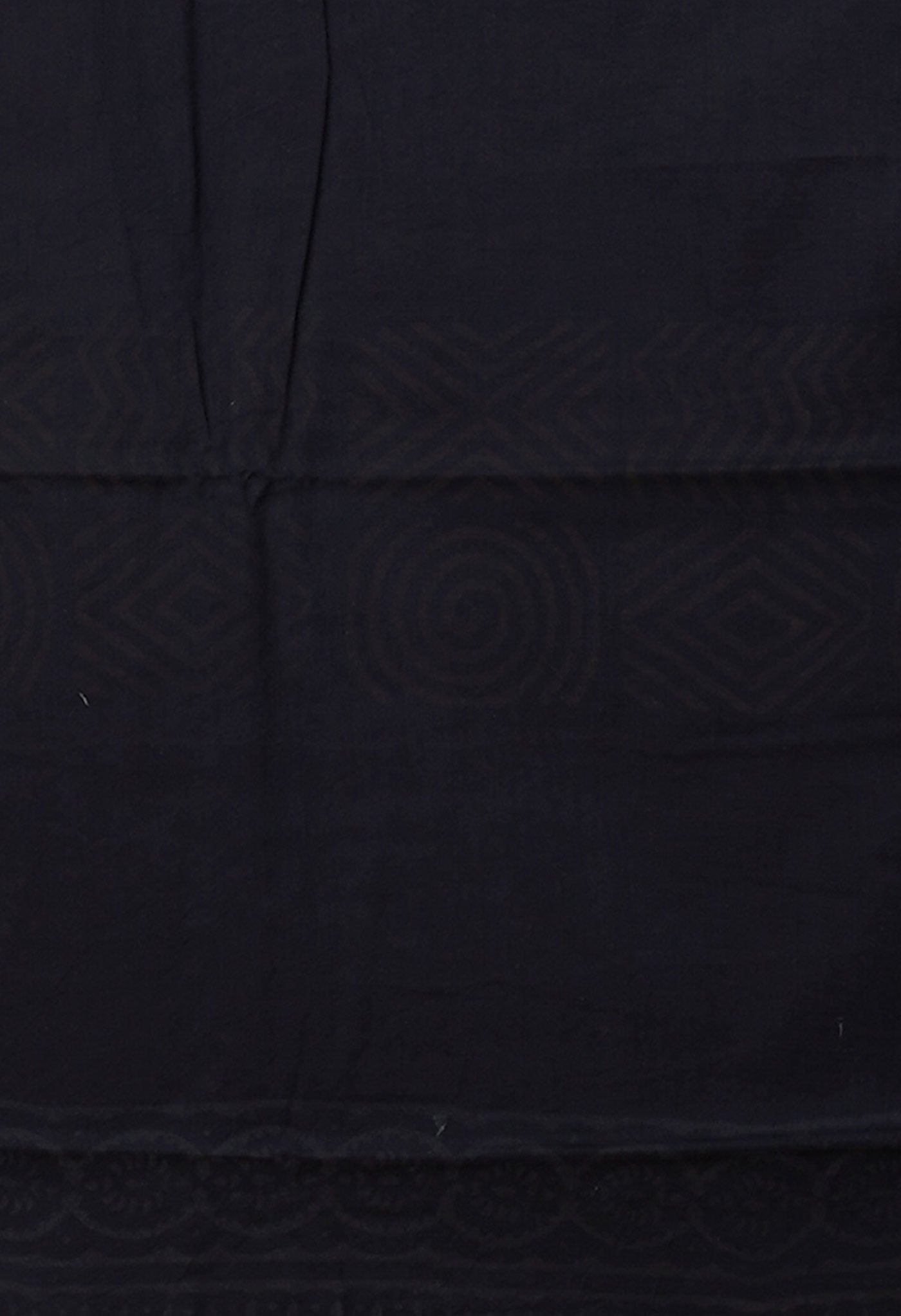 Black Pure  Hand Block Printed Soft Cotton Saree-UNM78042