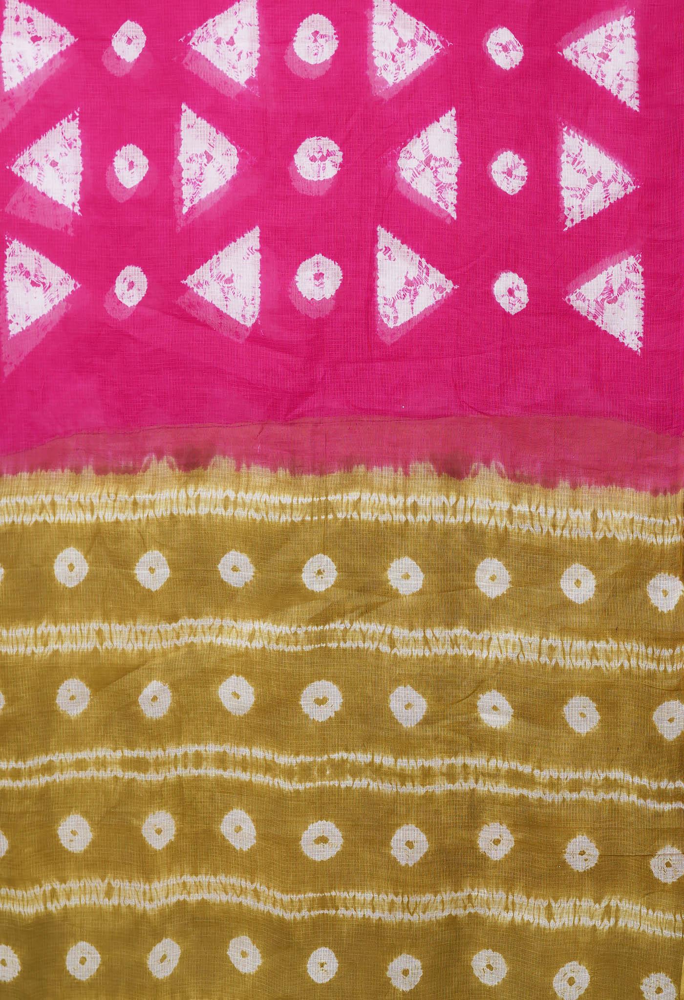 Pink Pure Tie And Dye Shibori Printed Kota Saree-UNM78142