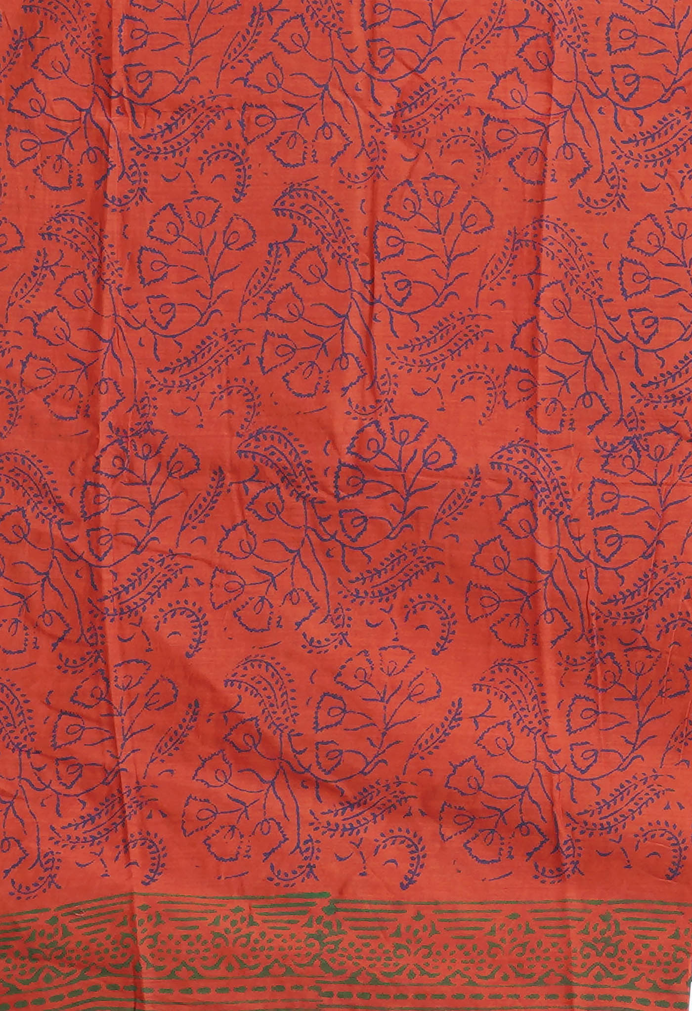 Brown Pure  Block Printed Soft Cotton Saree-UNM78486