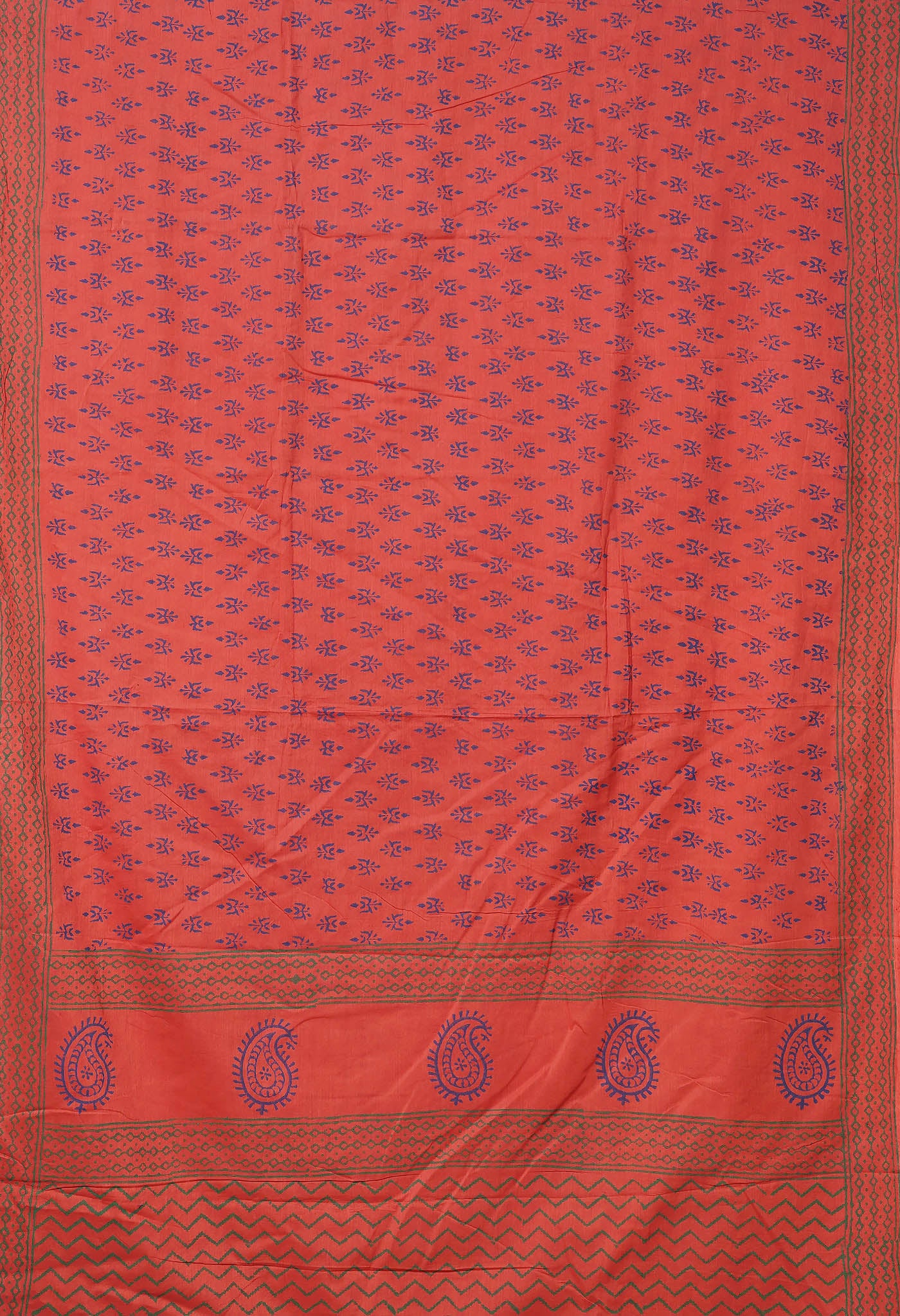 Brown Pure  Block Printed Soft Cotton Saree-UNM78490