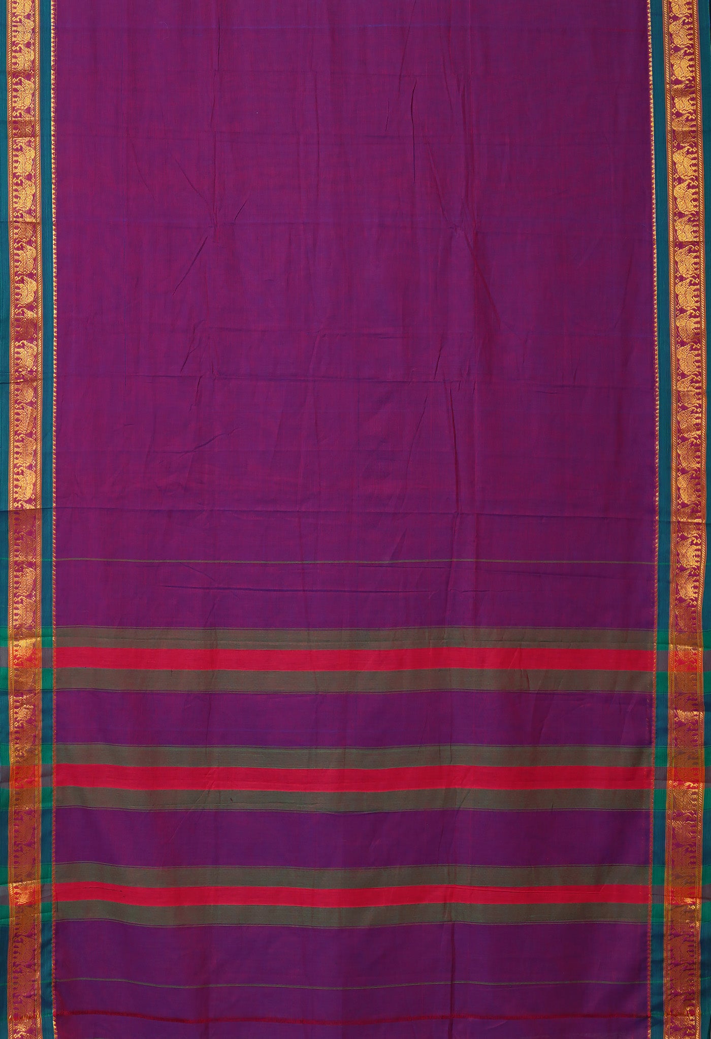 Purple Pure Handloom Narayani Cotton Saree