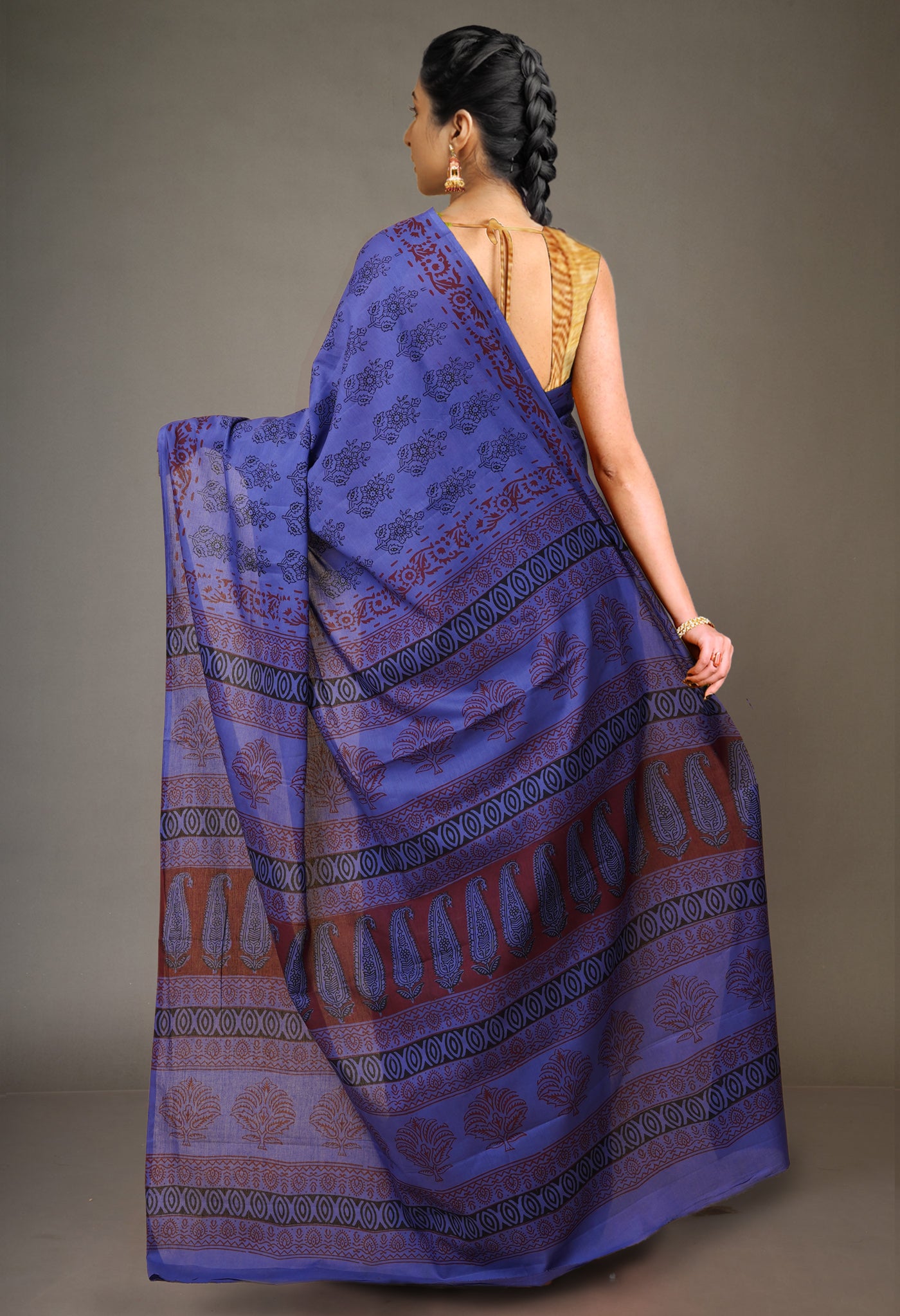 Purple Pure  Bagh Printed Soft Cotton Saree-UNM78584