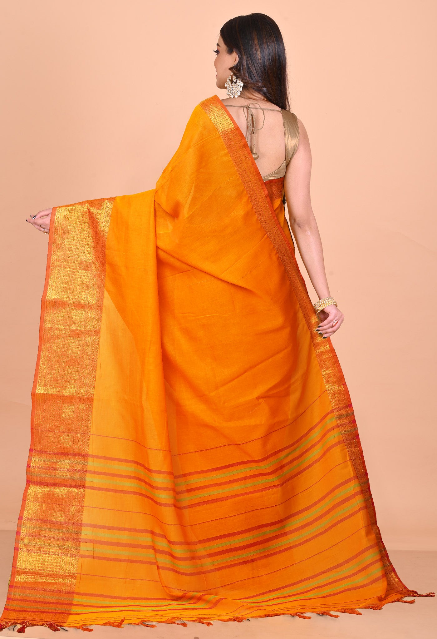 Yellow Pure Handloom Narayani Cotton Saree