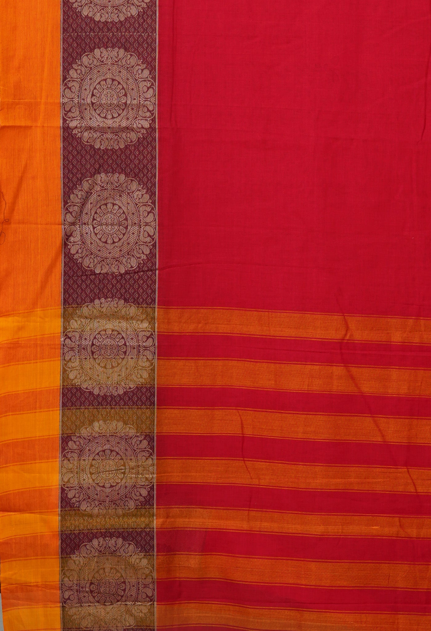 Red Pure Handloom Narayani Cotton Saree-UNM78883