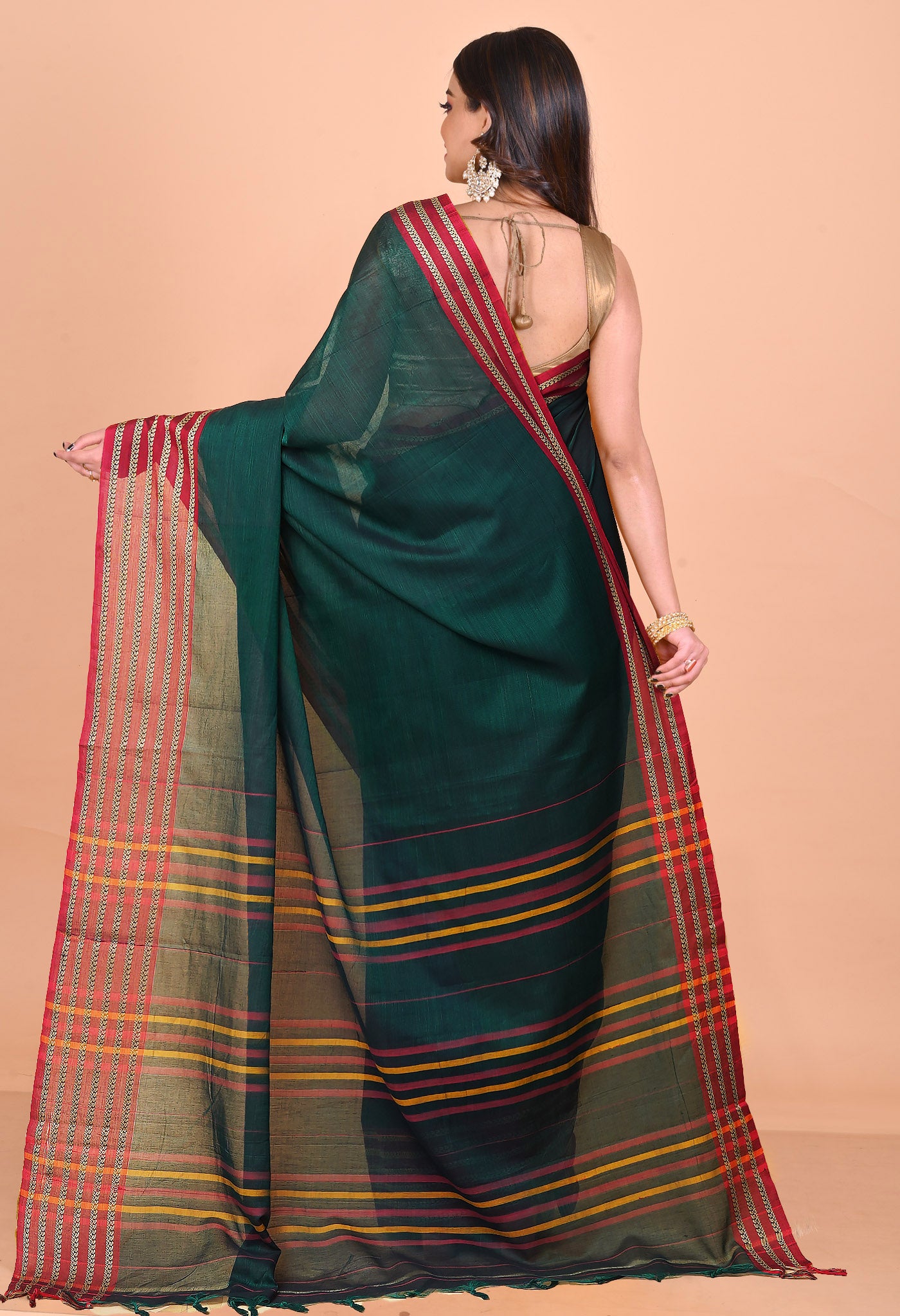 Green Pure Handloom Narayani Cotton Saree