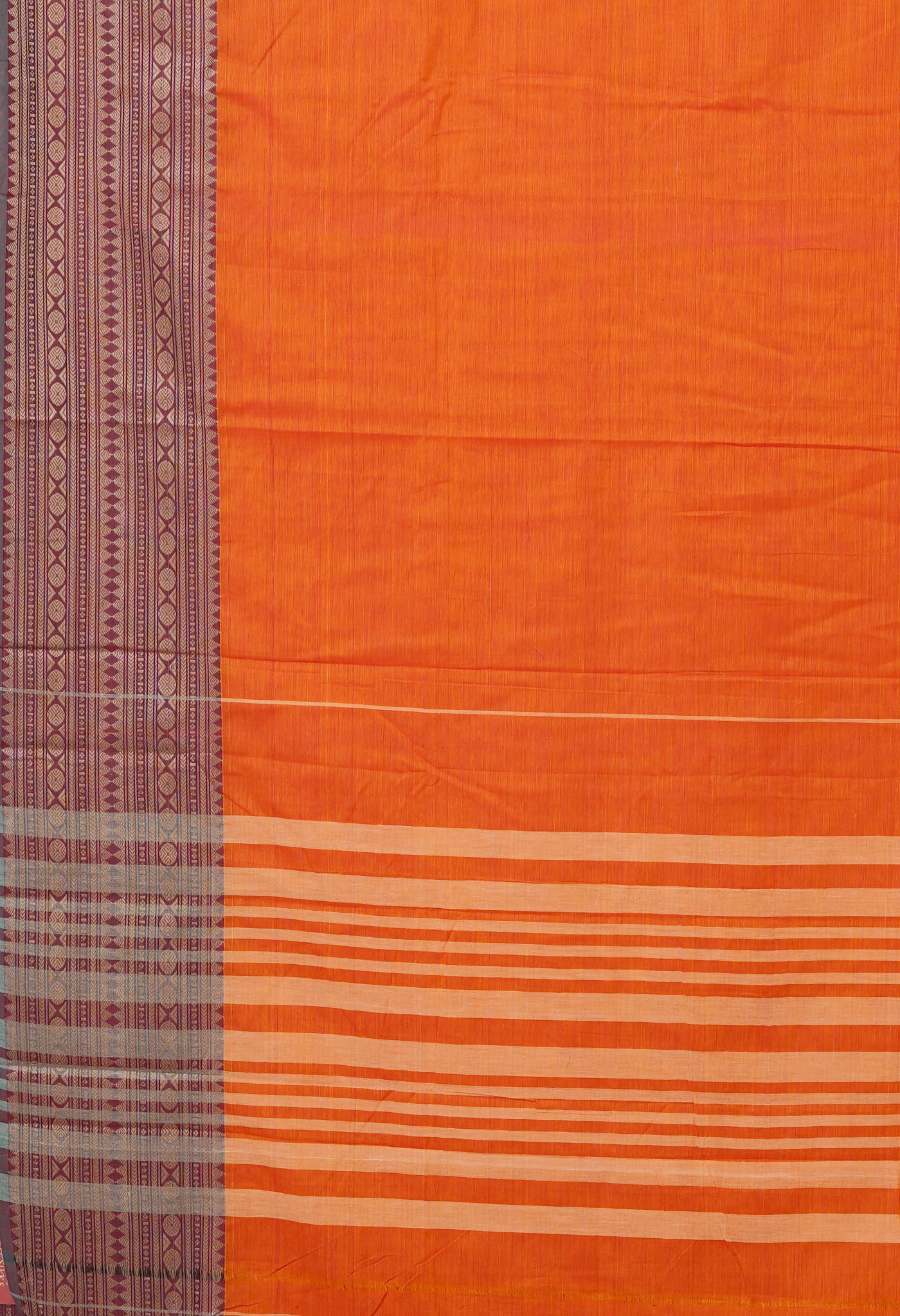 Orange Pure Handloom Narayani Cotton Saree-UNM78891