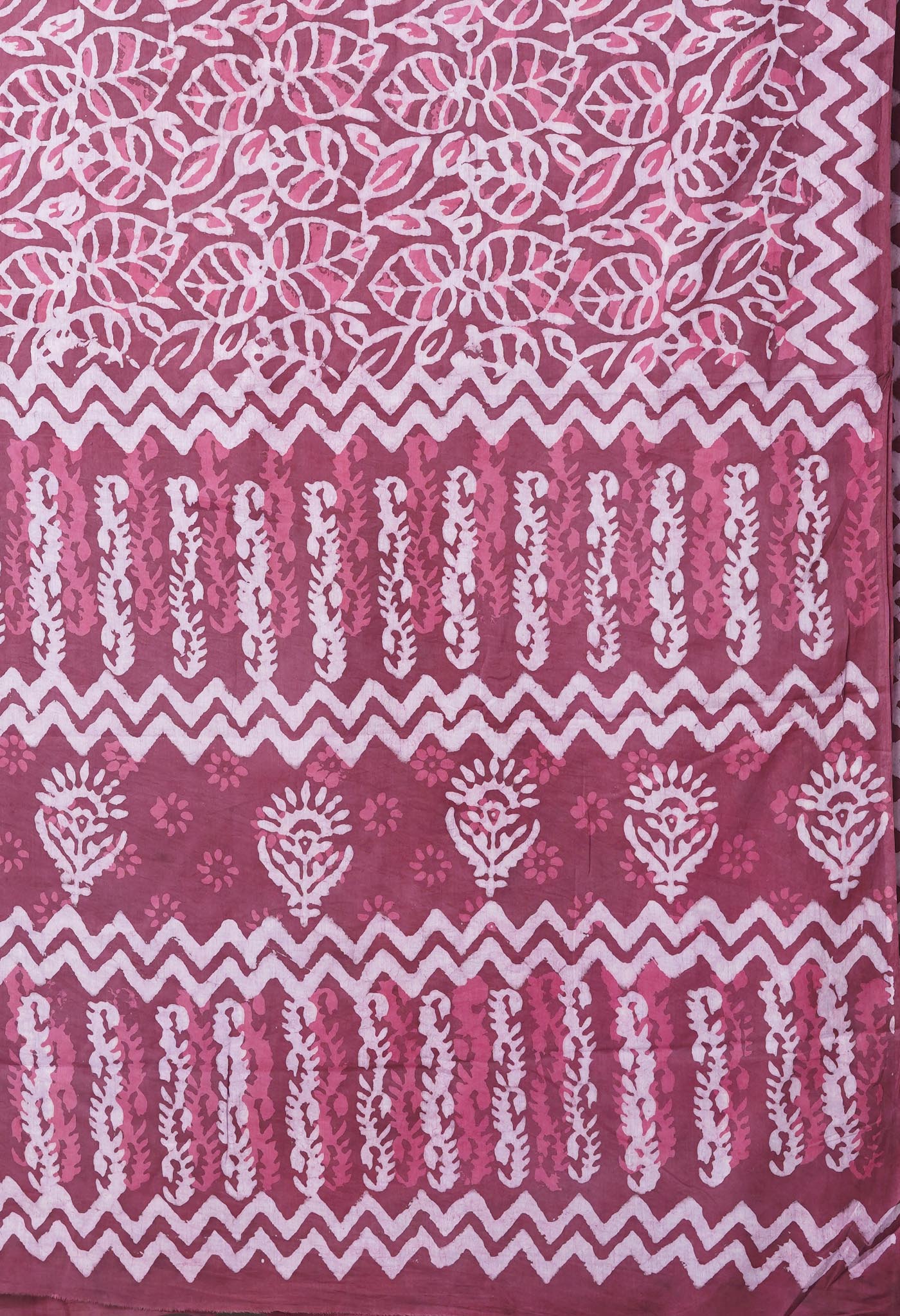 Pink Pure  Dabu Printed Mulmul Cotton Saree-UNM78958