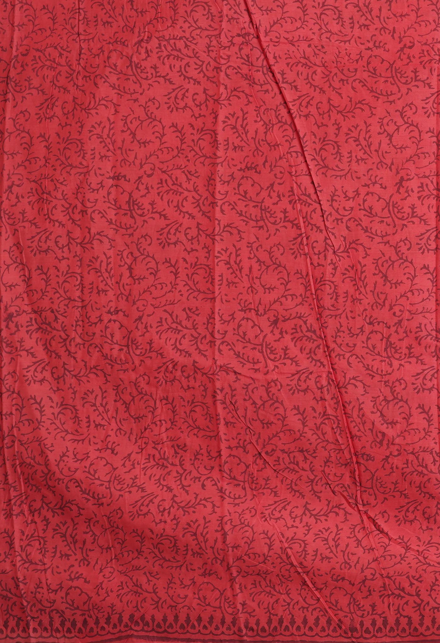 Pink-Red Pure Block Printed Soft Cotton Saree-UNM78979