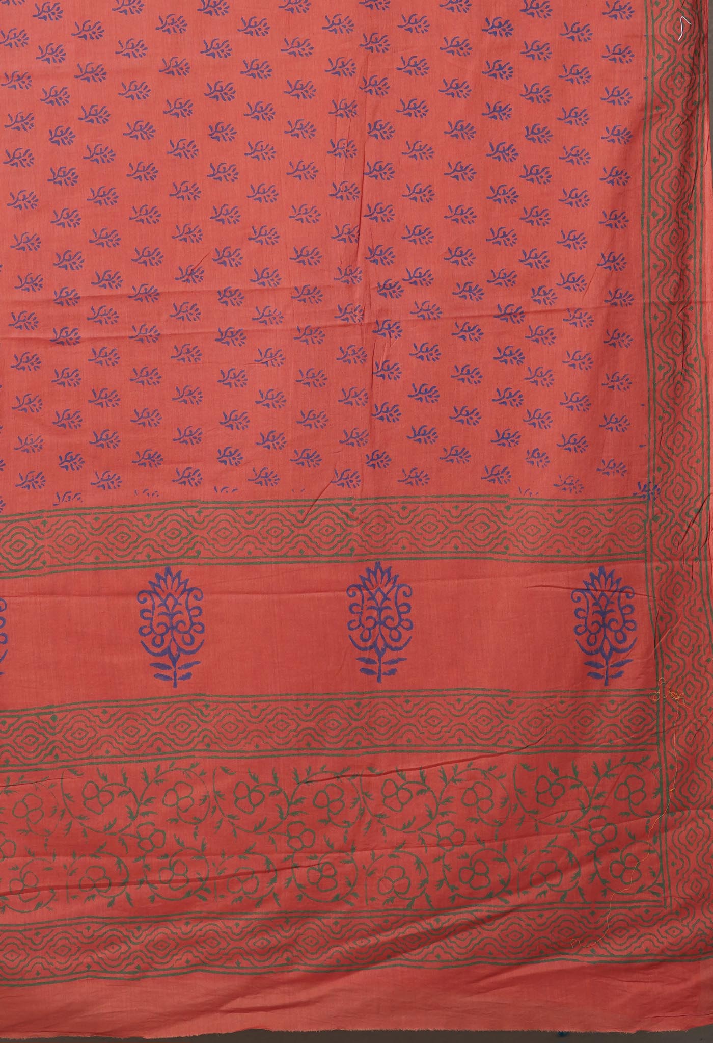 Brown Pure Block Printed Soft Cotton Saree-UNM78991