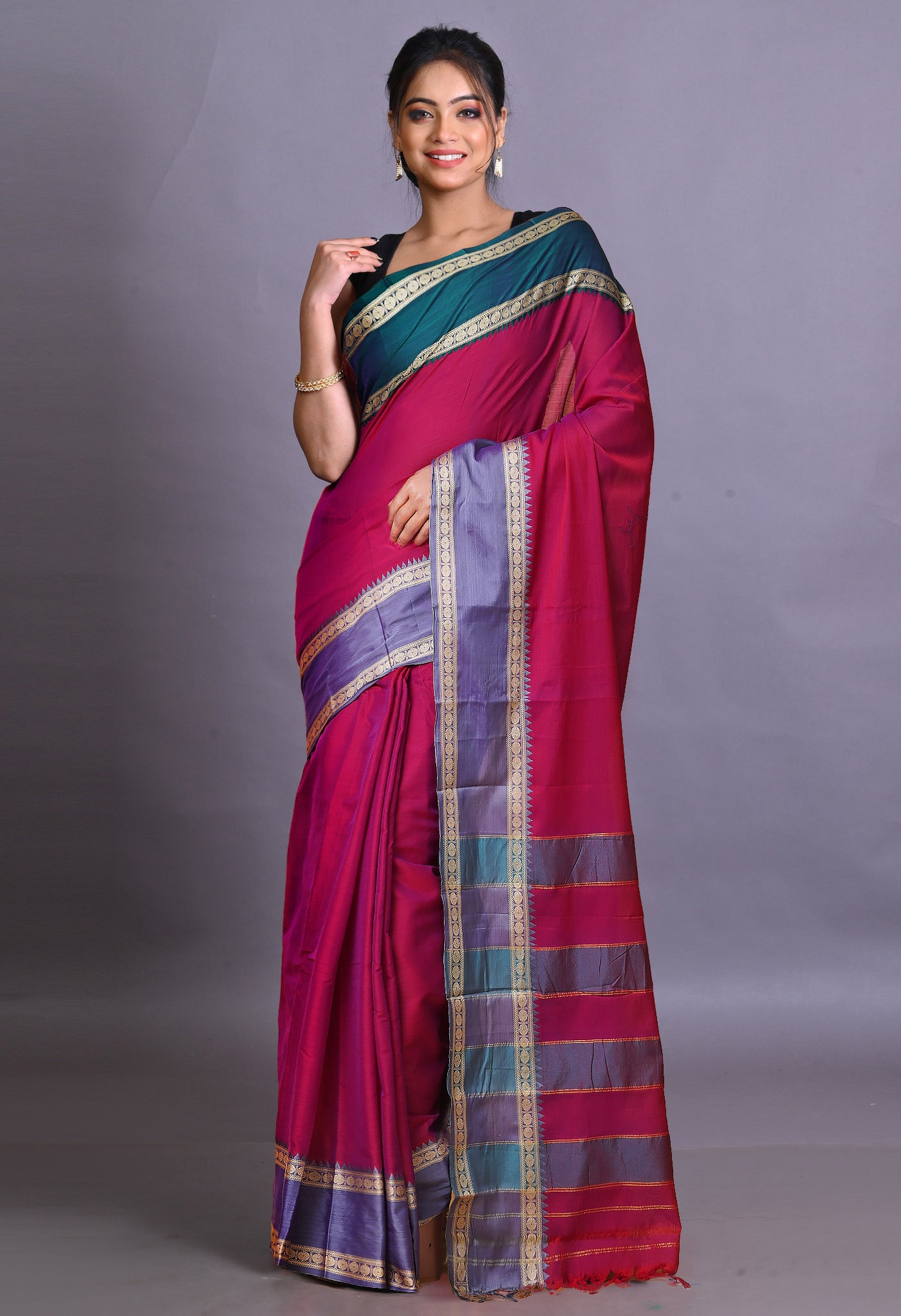 Pink Pure Handloom Narayani Cotton Saree-UNM79016