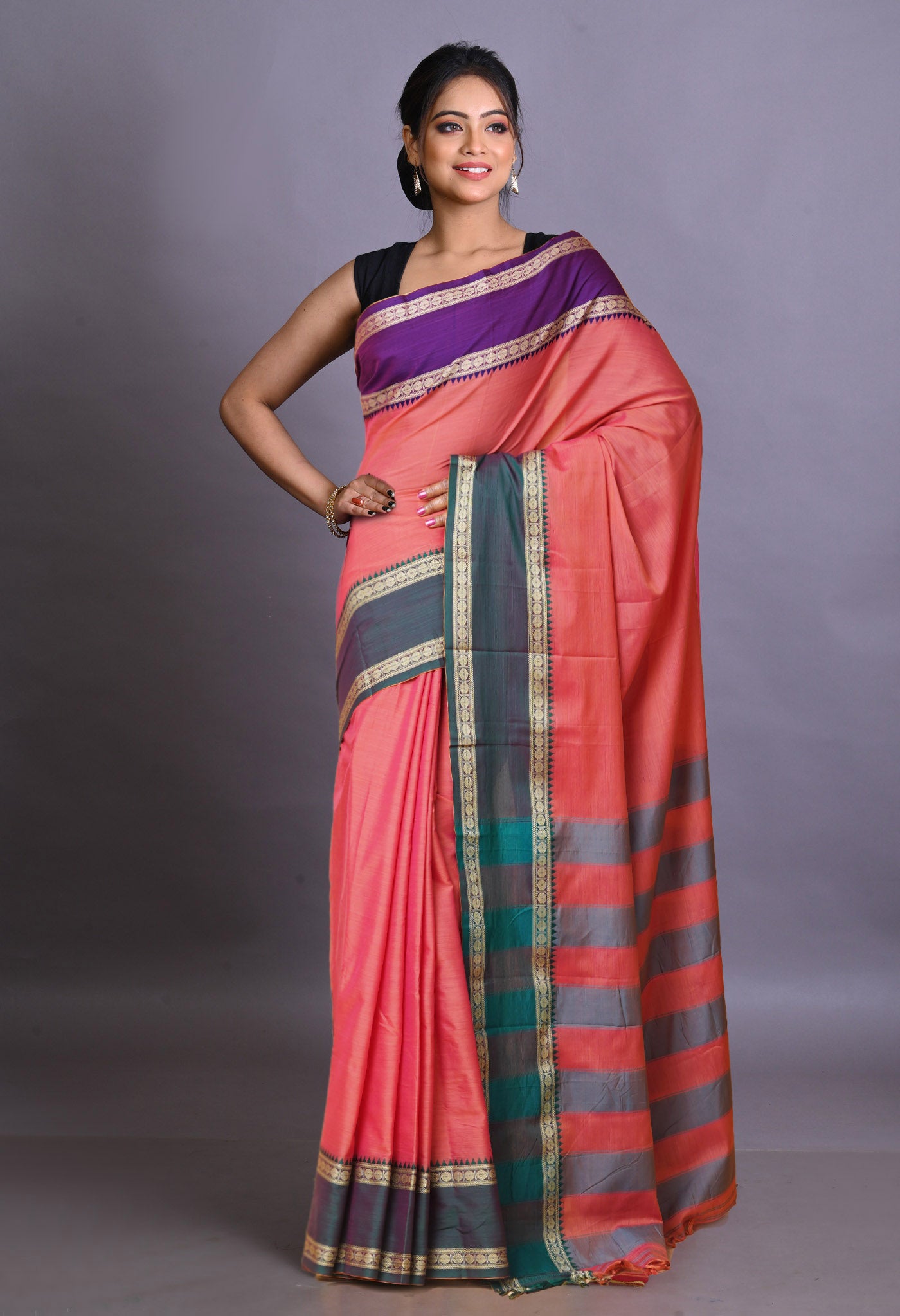 Pink Pure Handloom Narayani Cotton Saree-UNM79021