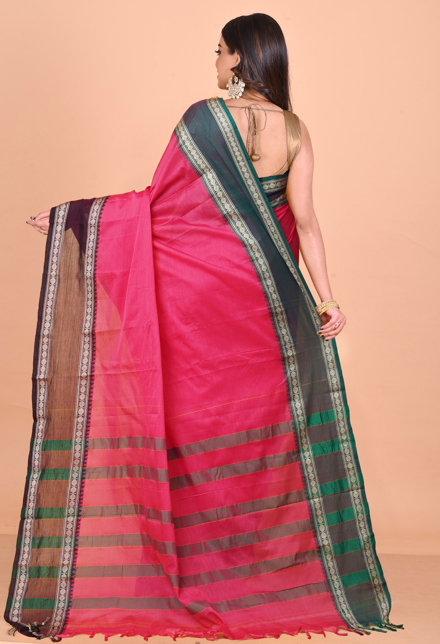 Pink Pure Handloom Narayani Cotton Saree-UNM79028