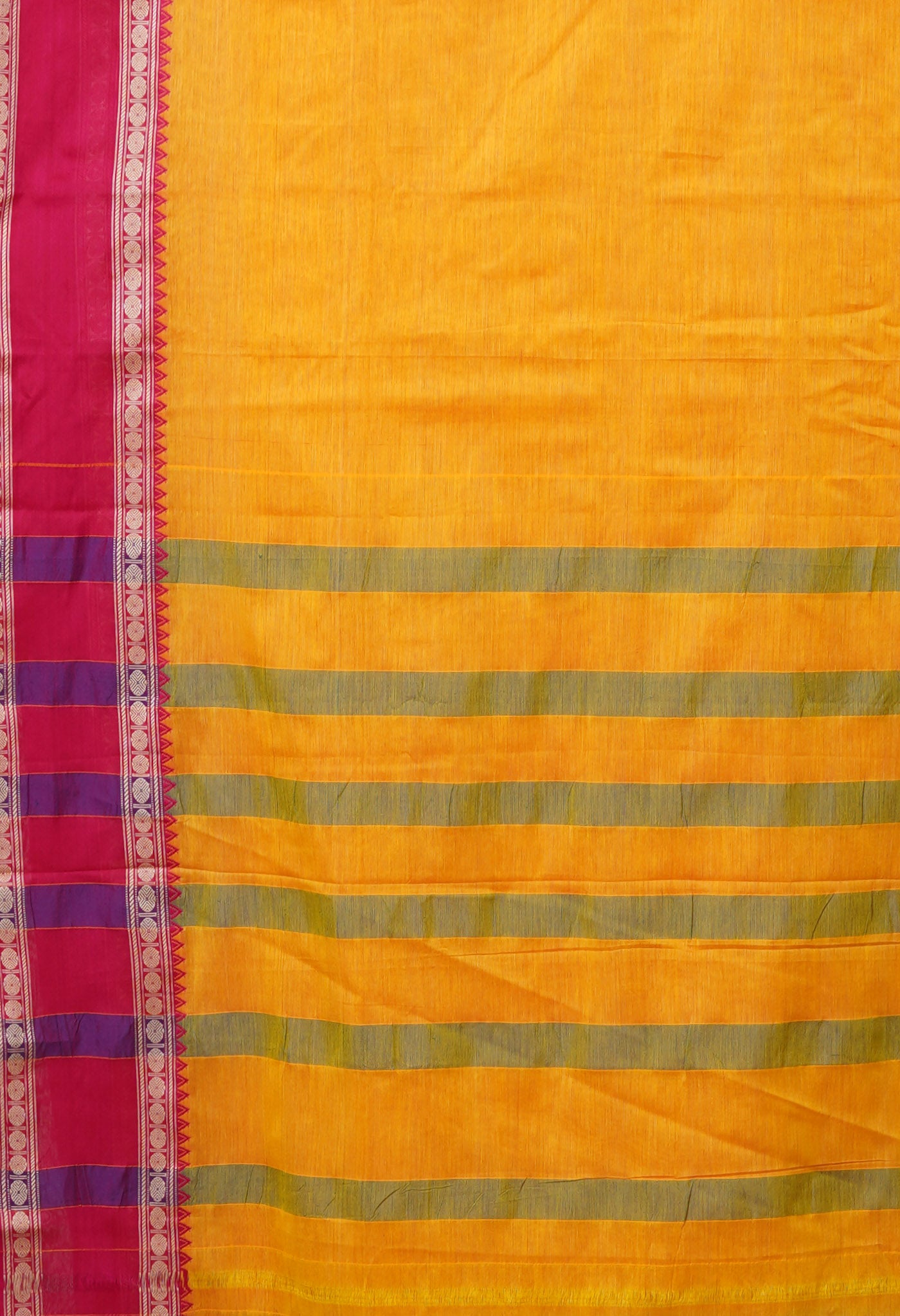 Yellow Pure Handloom Narayani Cotton Saree