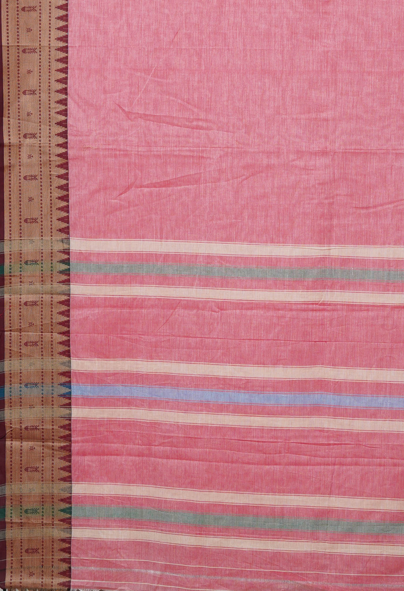 Pink Pure Handloom Narayani Cotton Saree