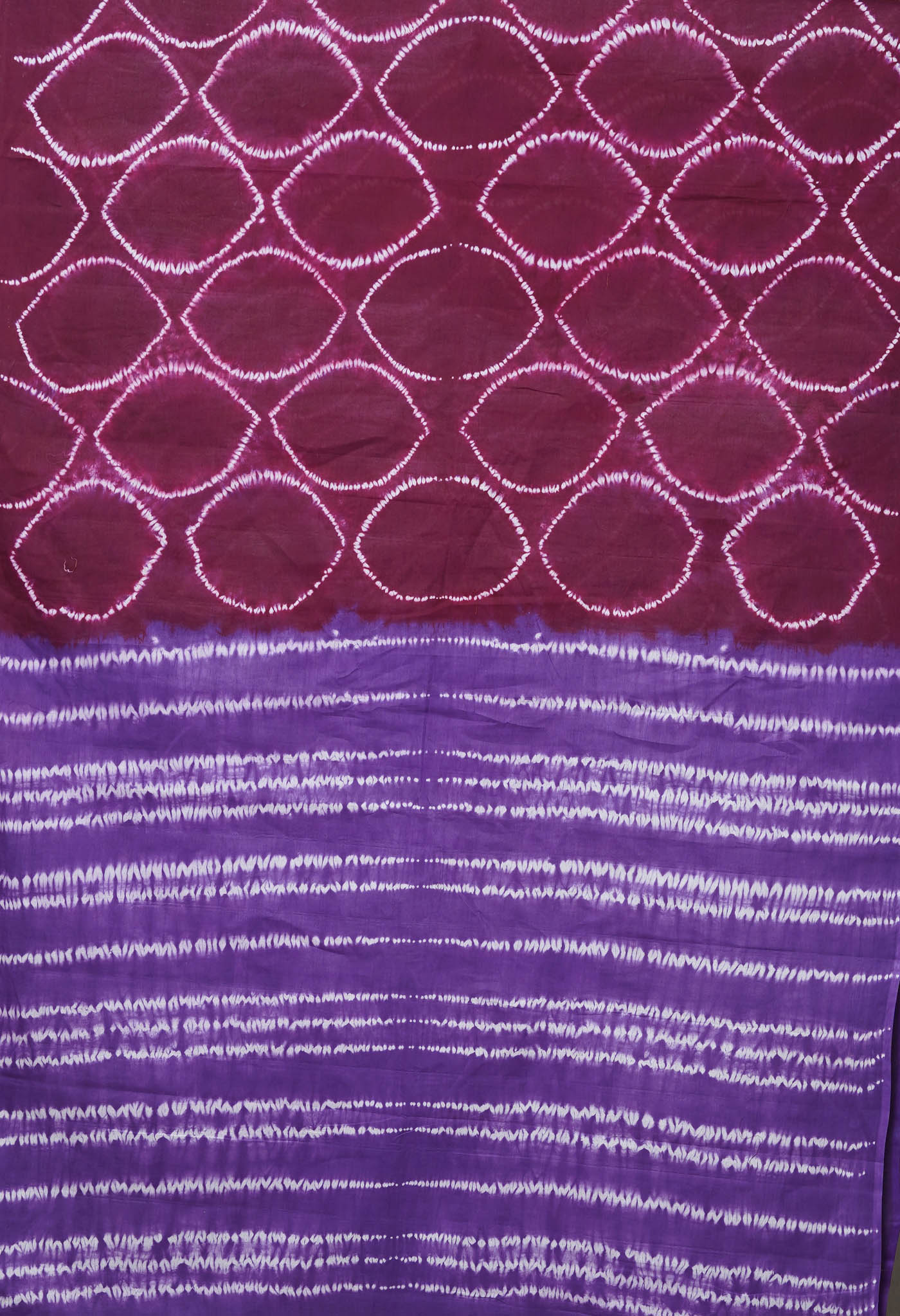 Purple-Violet Pure Tie And Dye Shibori Printed Soft Cotton Saree-UNM79071