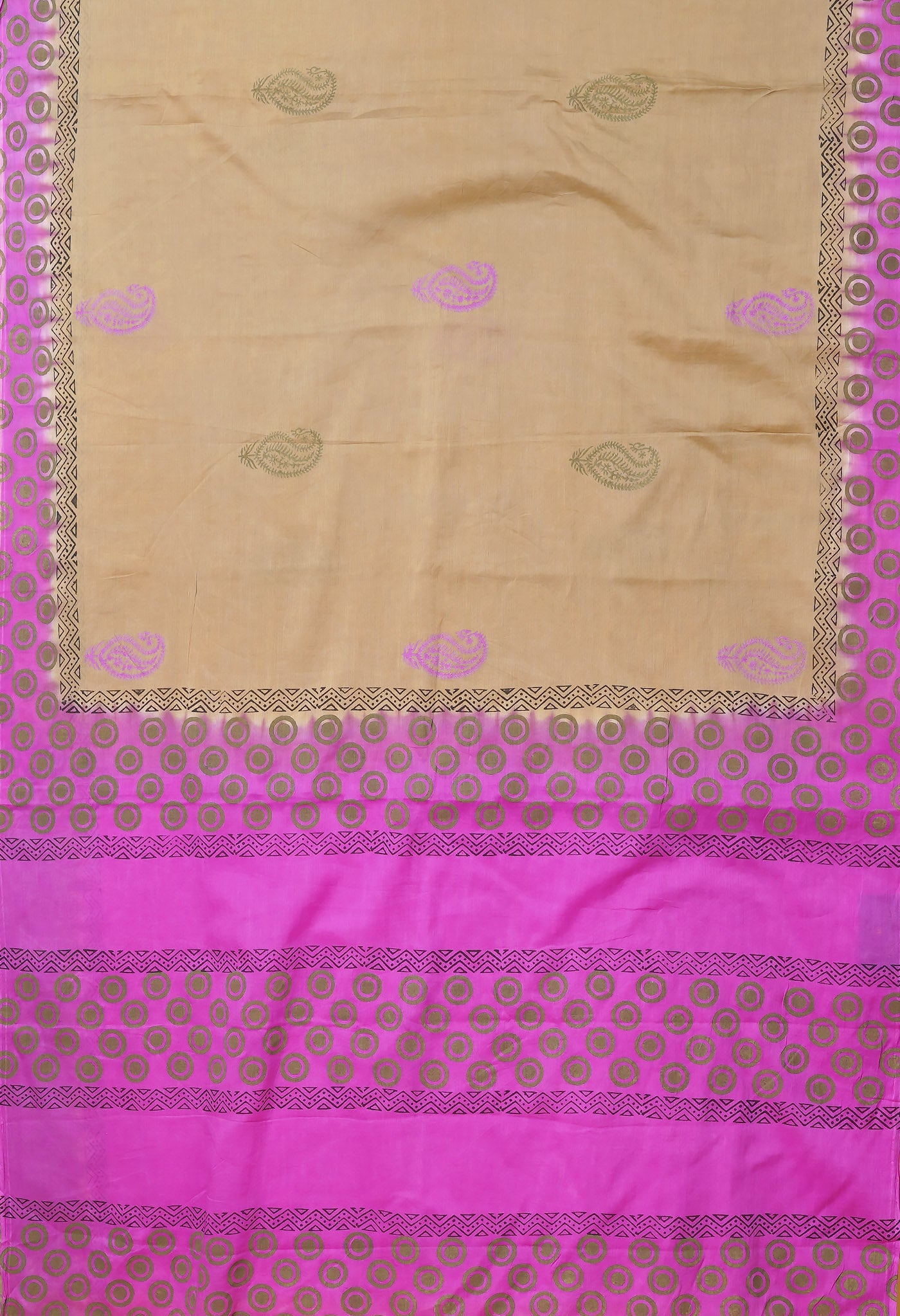 Grey Pure Hand Block Printed Soft Cotton Saree-UNM79266