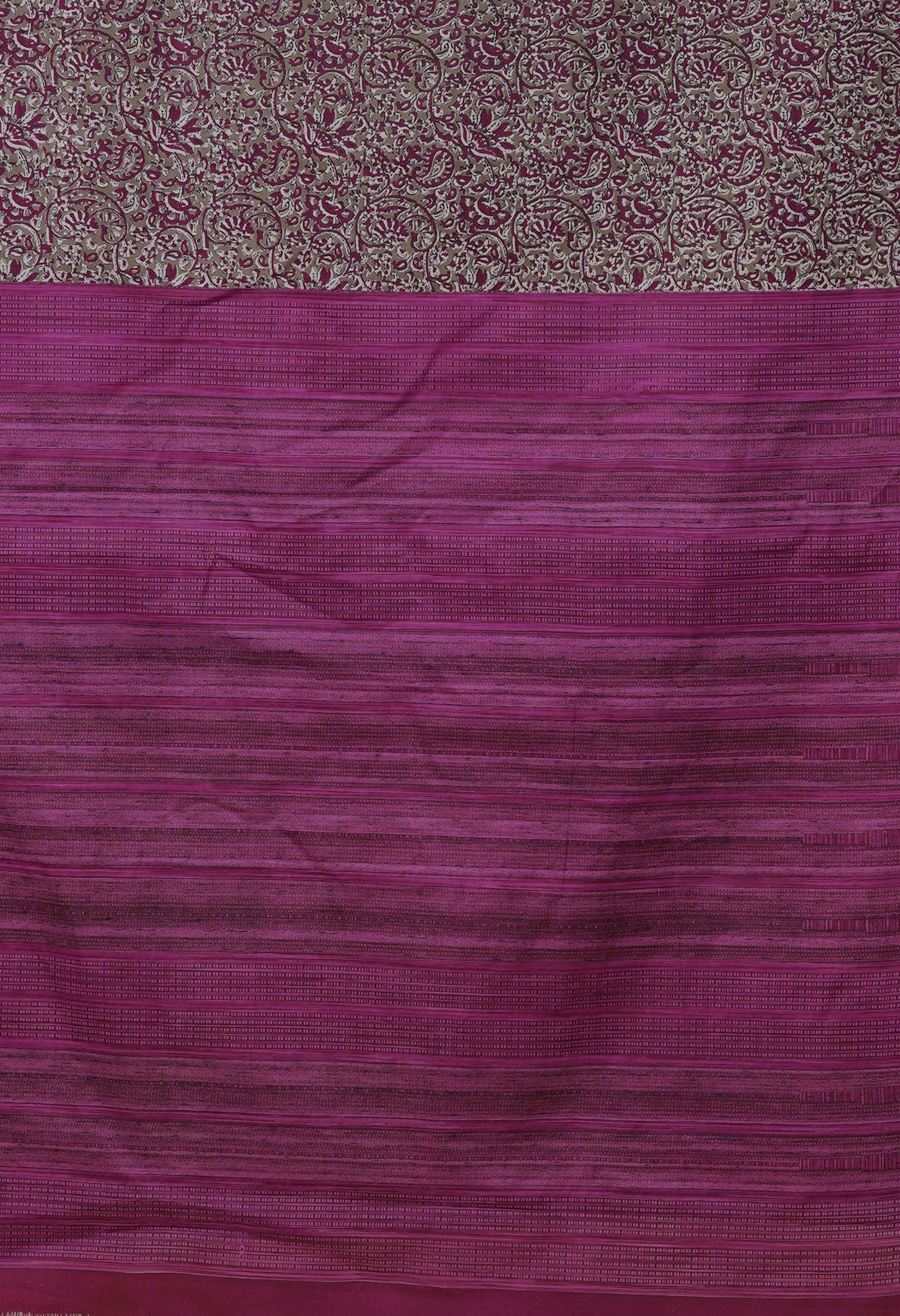 Brown-Pink Pure Hand Block Printed Soft Cotton Saree