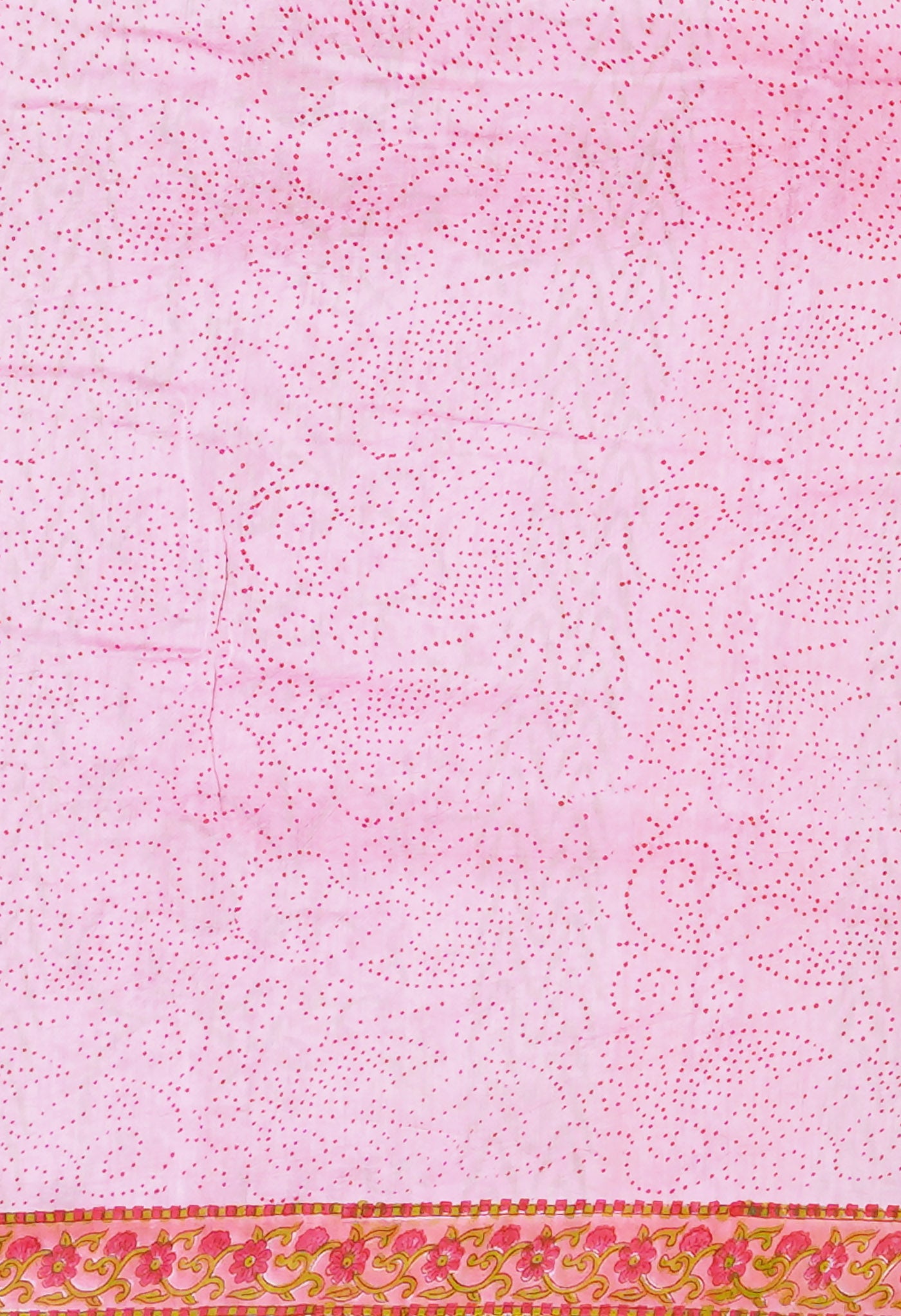 Pink Pure Hand Block Printed Chanderi Sico Saree-UNM79377