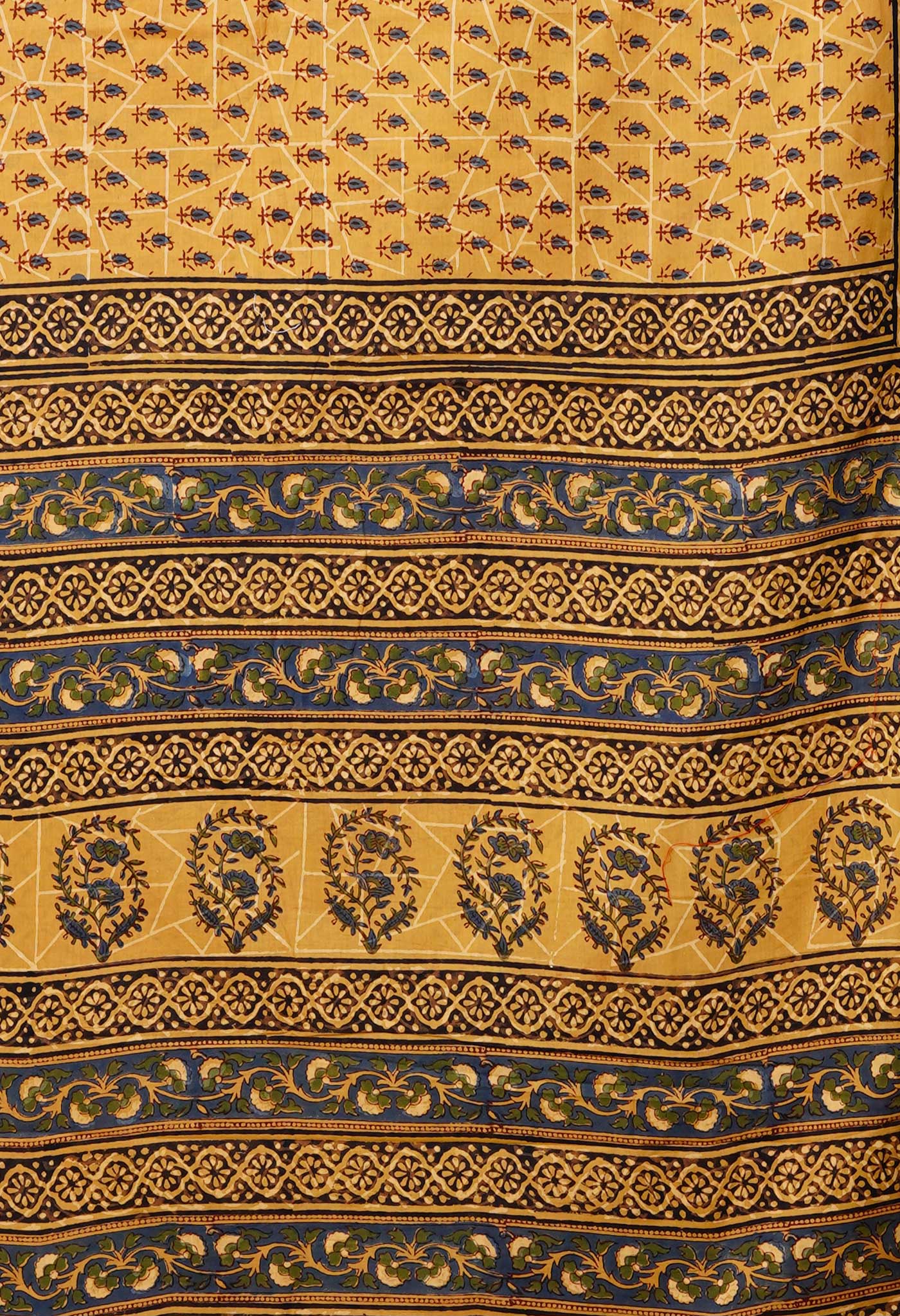 Brown Pure Bagru Printed Soft Cotton Saree