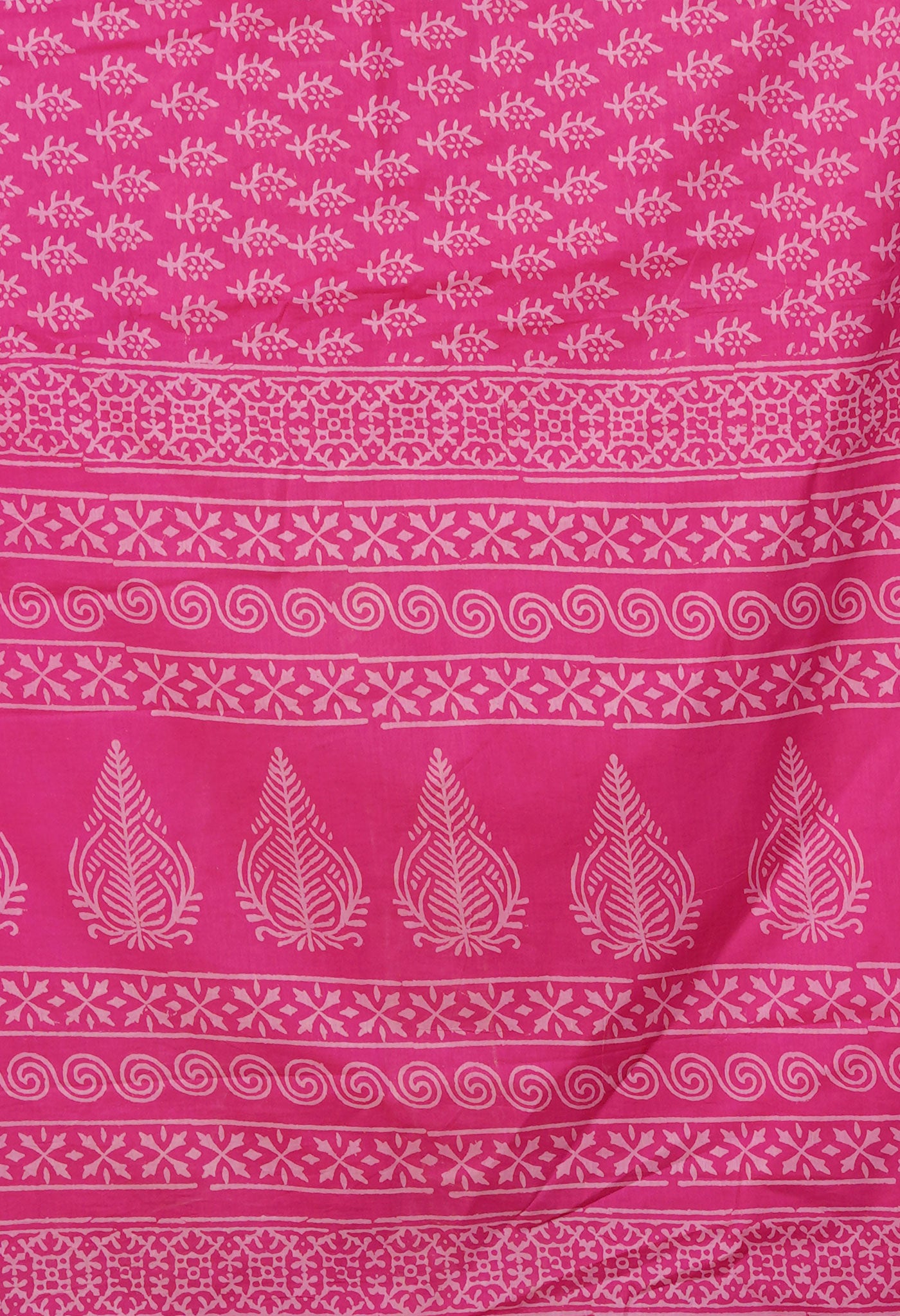 Pink Pure Hand Block Printed Soft Cotton Saree-UNM79570