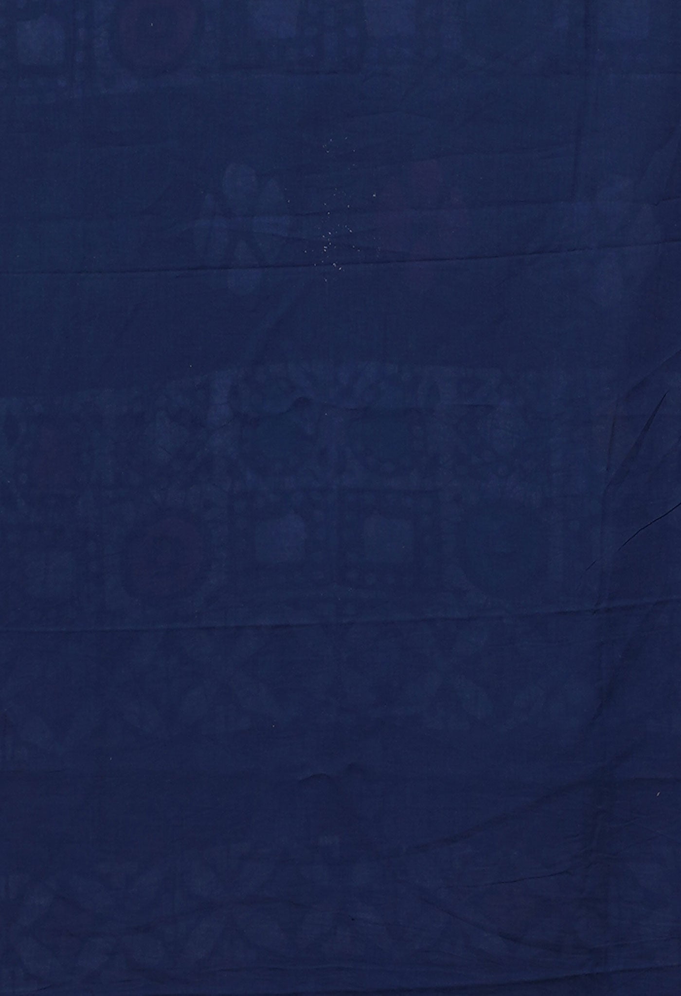 Navy Blue Pure  Wax Batik Printed Soft Cotton Saree-UNM80556