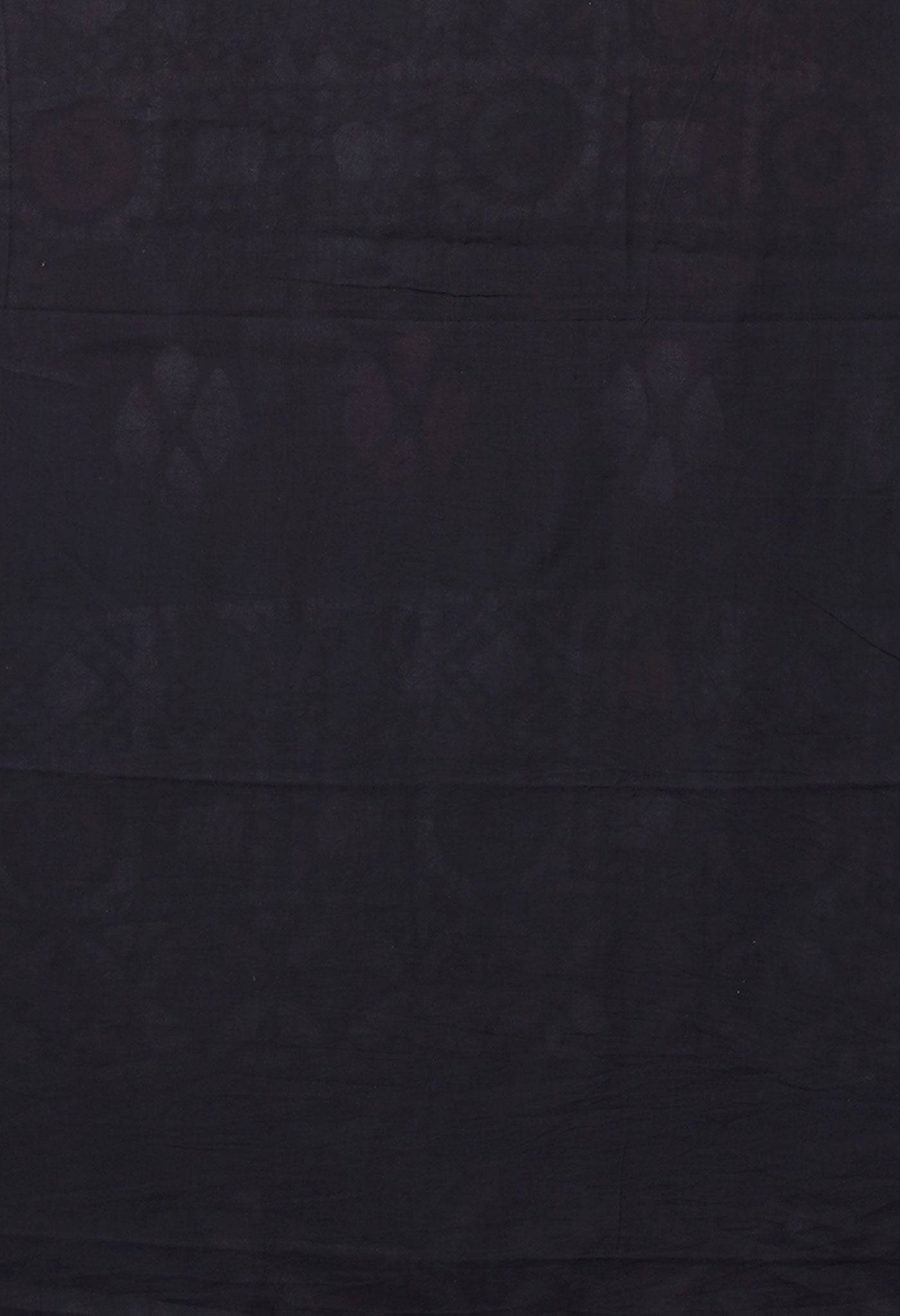 Black Pure  Wax Batik Printed Soft Cotton Saree-UNM80564