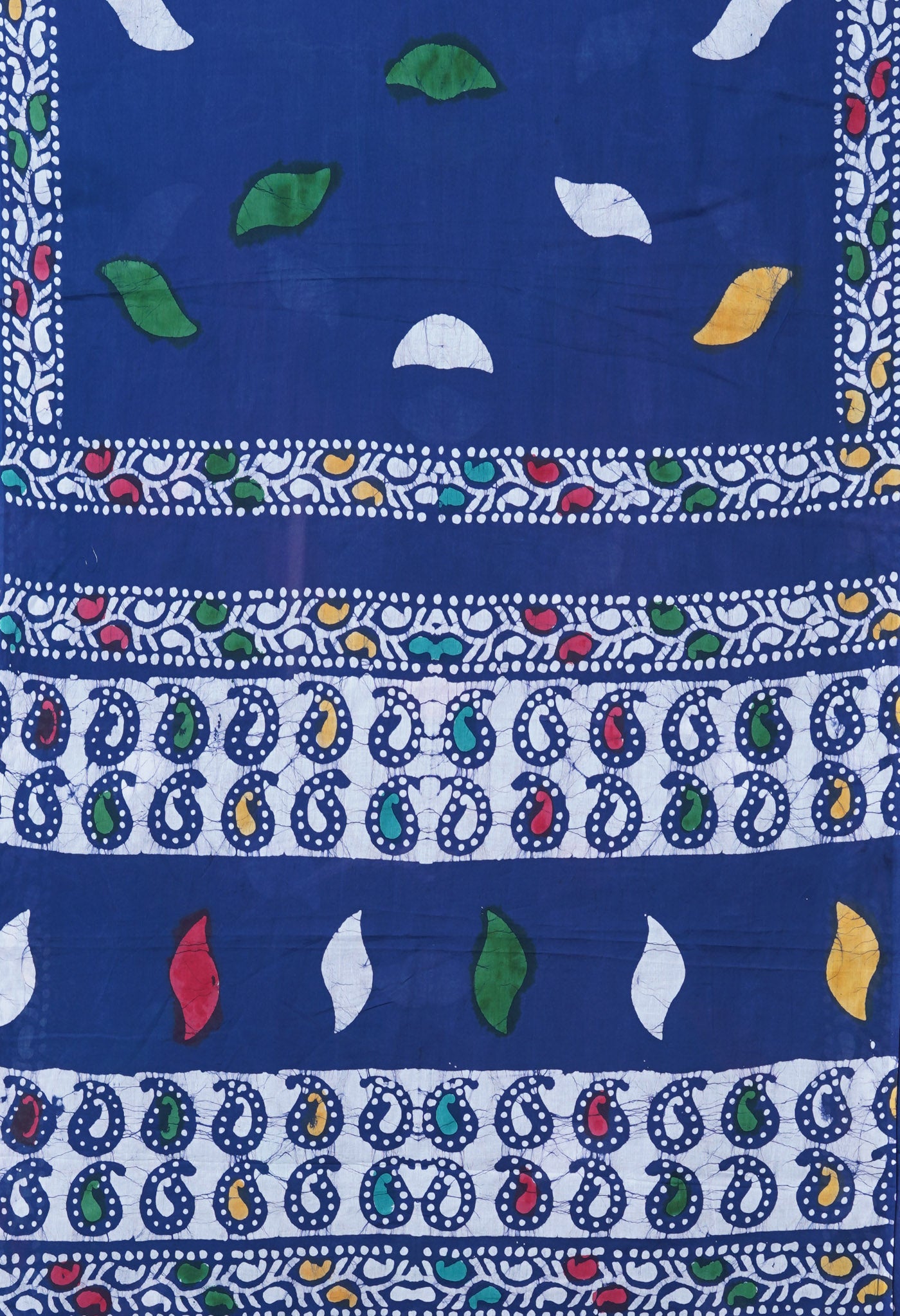 Navy Blue Pure  Wax Batik Printed Soft Cotton Saree-UNM80577