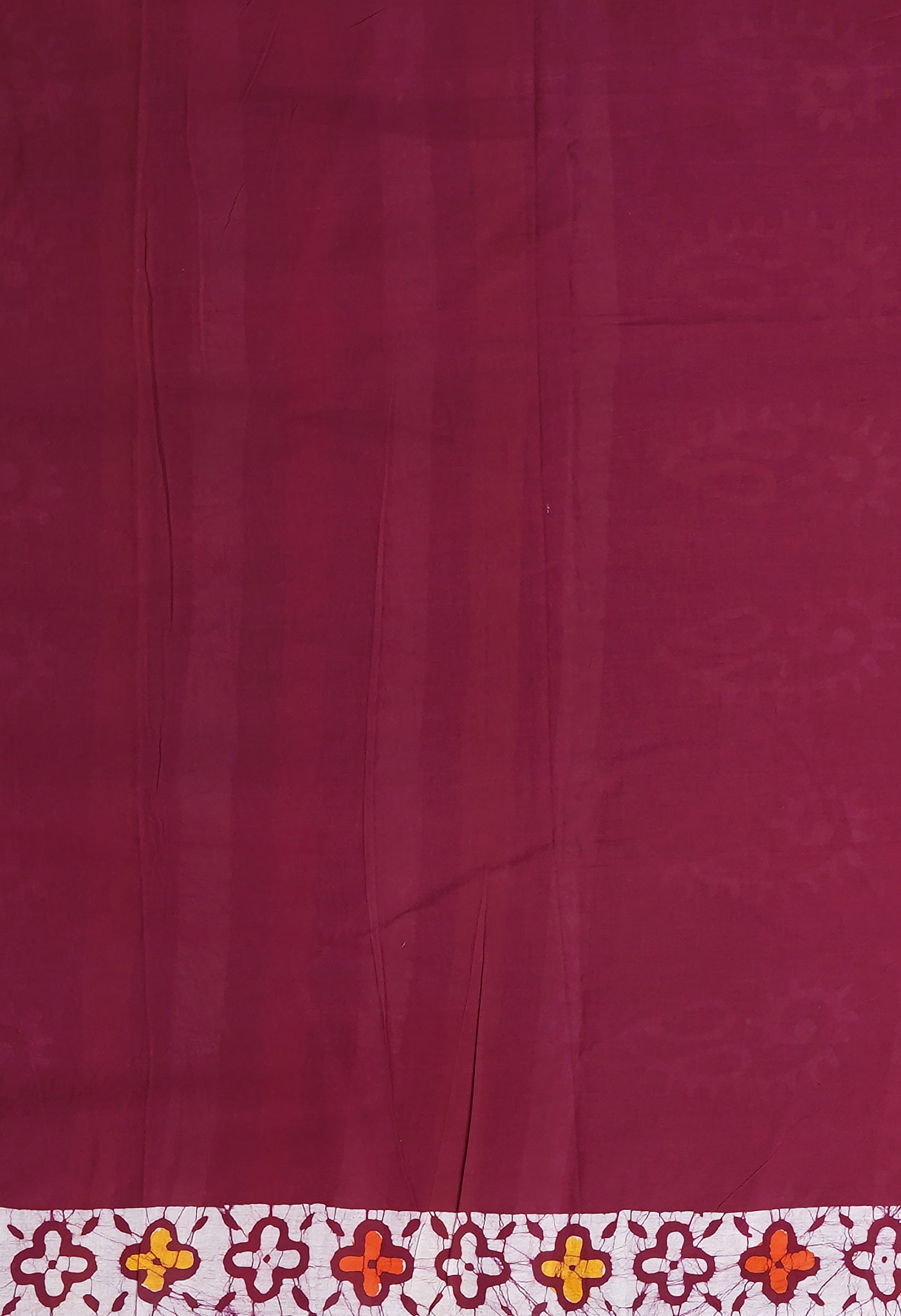 Maroon Pure  Wax Batik Printed Soft Cotton Saree-UNM80579