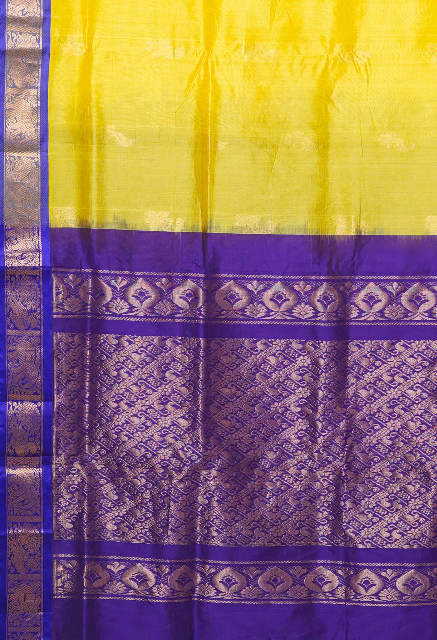 Golden Yellow Pure Handloom Assam Sico Saree-UNM80649