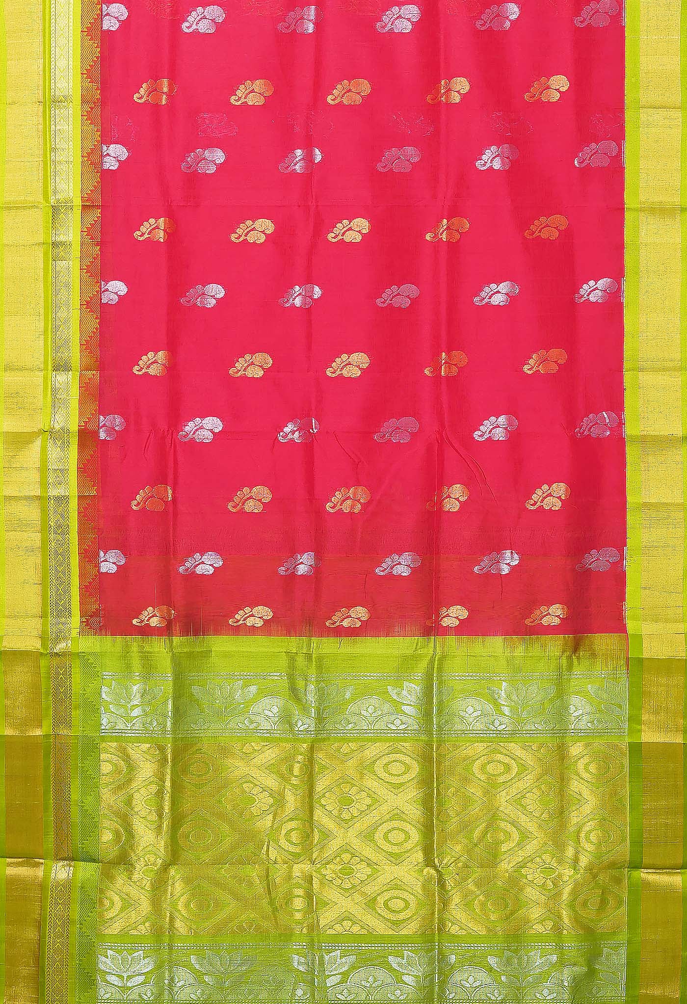 Red Pure Assam Silk Saree-UNM80697