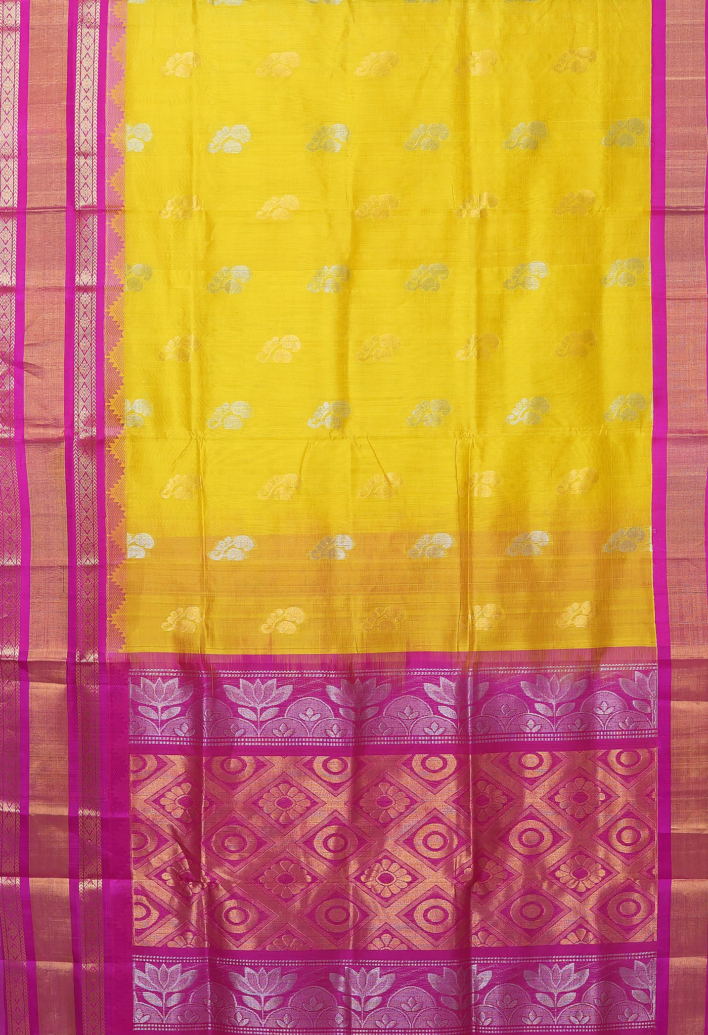 Golden Yellow Pure Assam Silk Saree-UNM80698