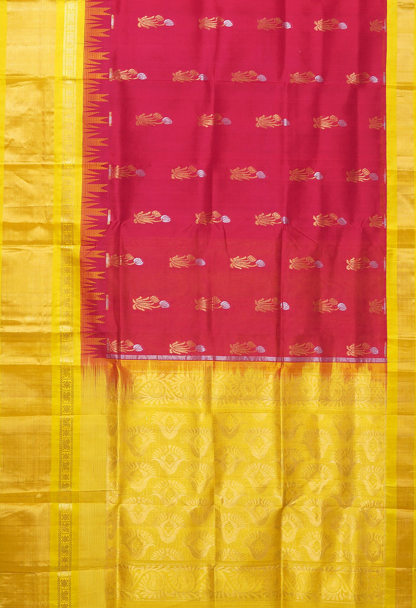 Red Pure Assam Silk Saree-UNM80702