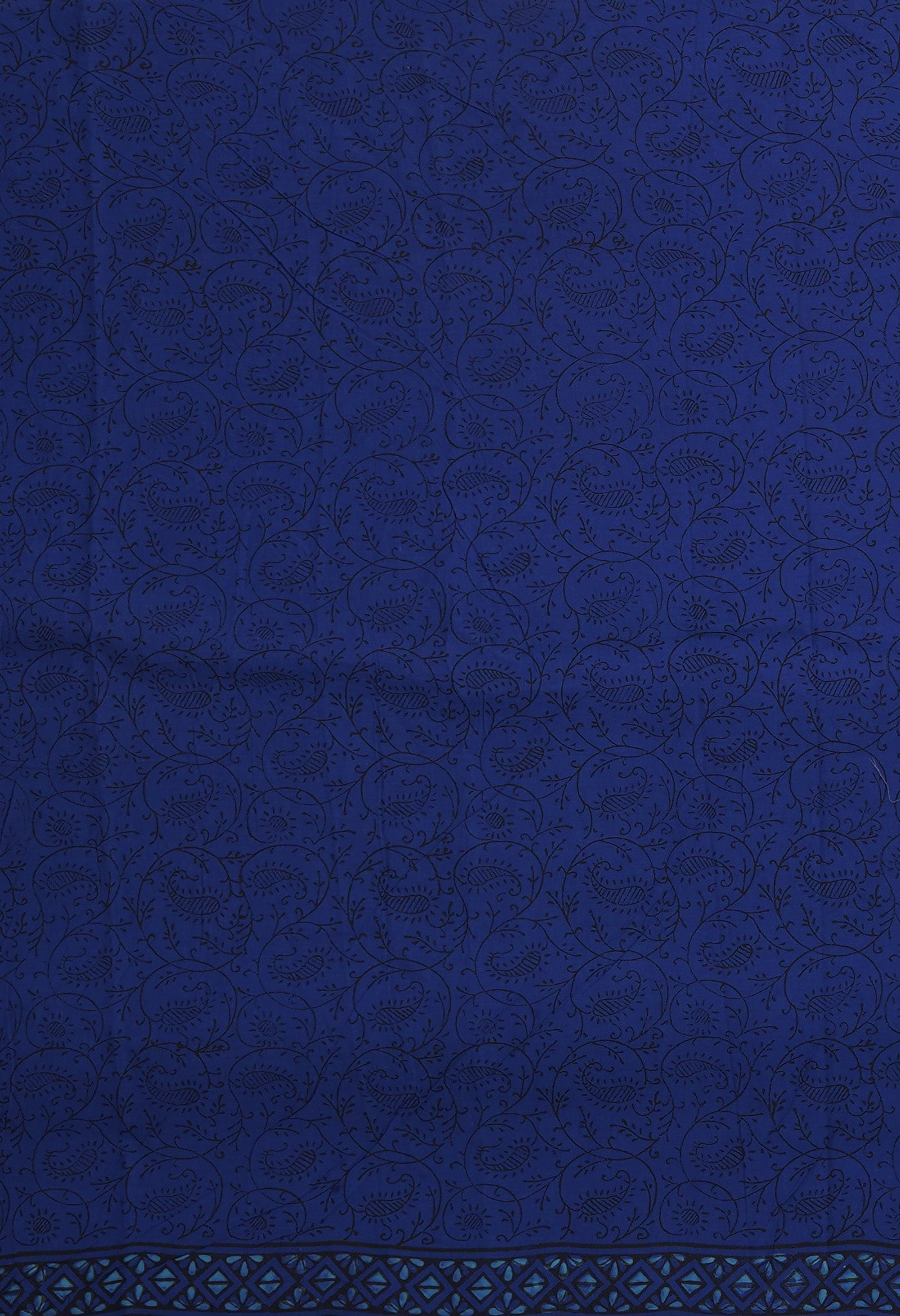 Blue Pure Hand Block Printed Kota Saree-UNM81463