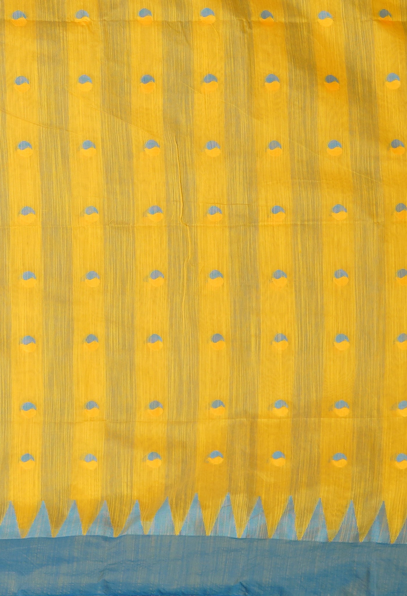 Yellow Pure Handloom Bengal Cotton Linen Saree-UNM81584