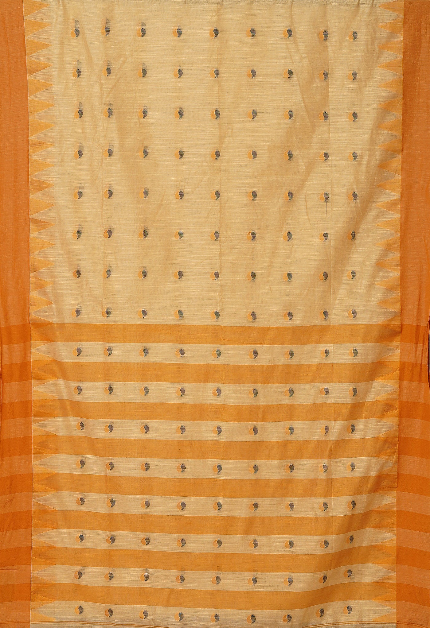 Brown Pure Handloom Bengal Cotton Linen Saree-UNM81589